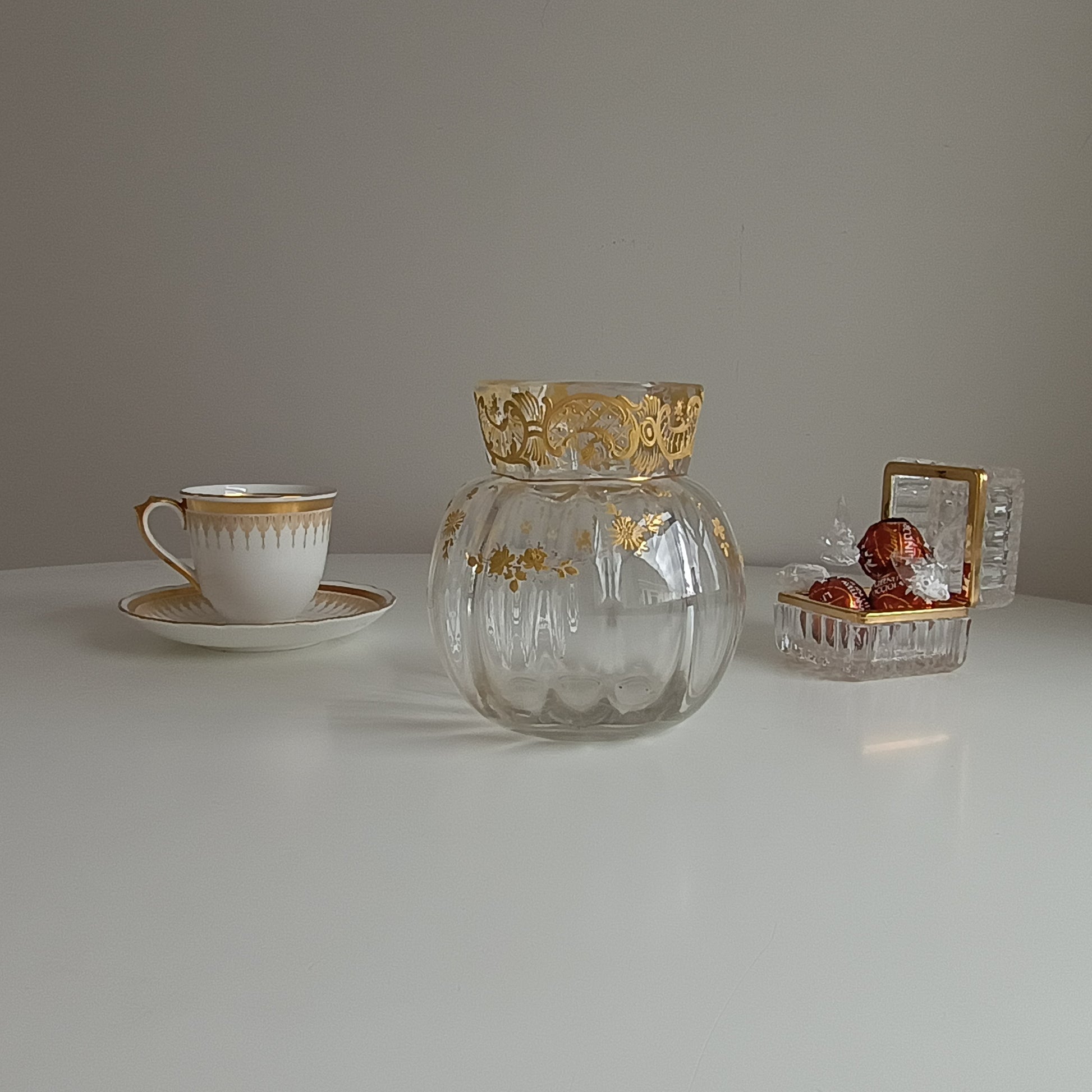 Art Glass Rose Ball Vase Gilding by Jules Barbe for Thomas Webb circa 1890s