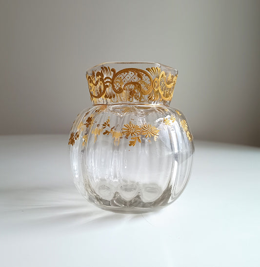 English Art Glass Rose Ball Vase Jules Barbe for Thomas Webb circa 1890s