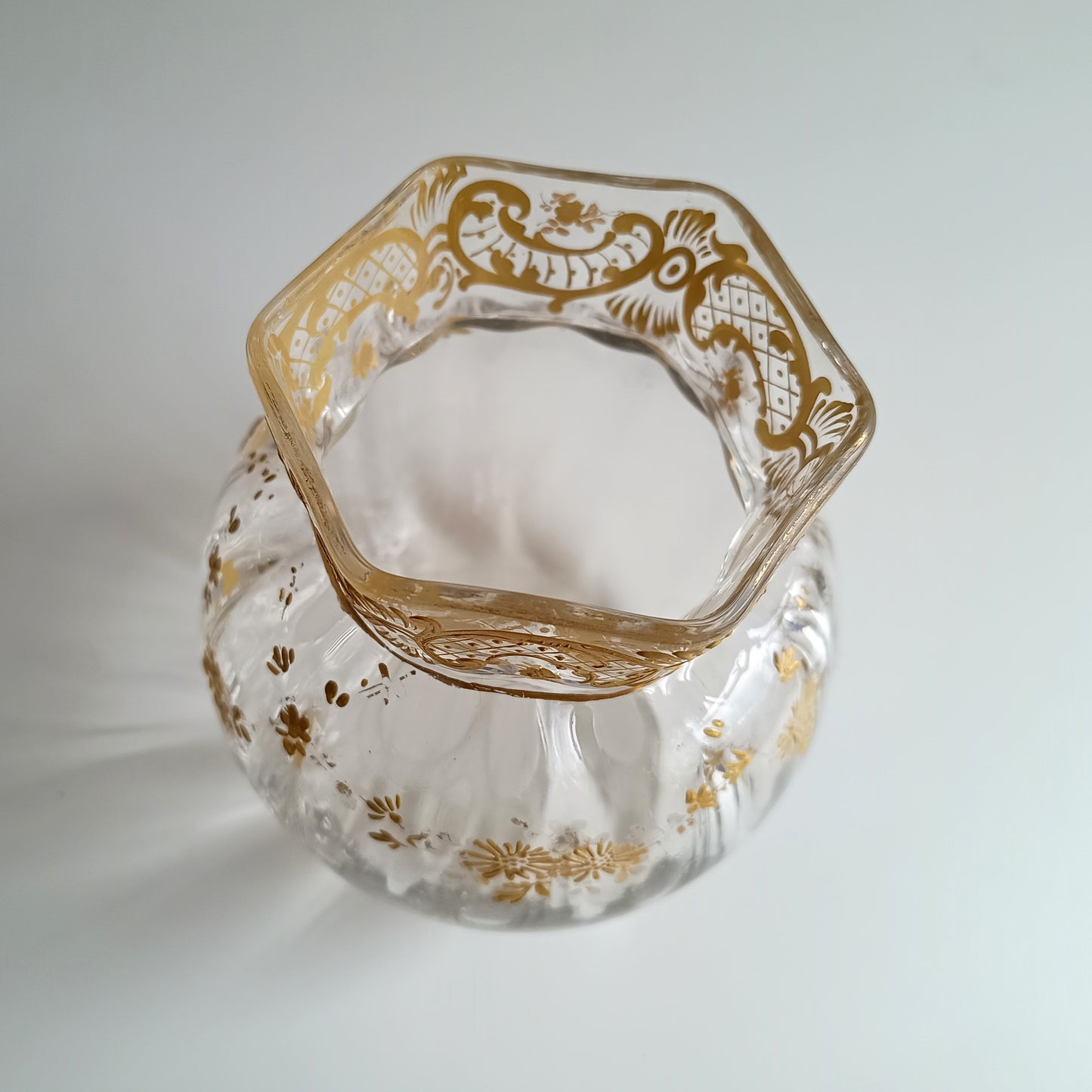 English Art Glass Rose Ball Vase Jules Barbe for Thomas Webb circa 1890s