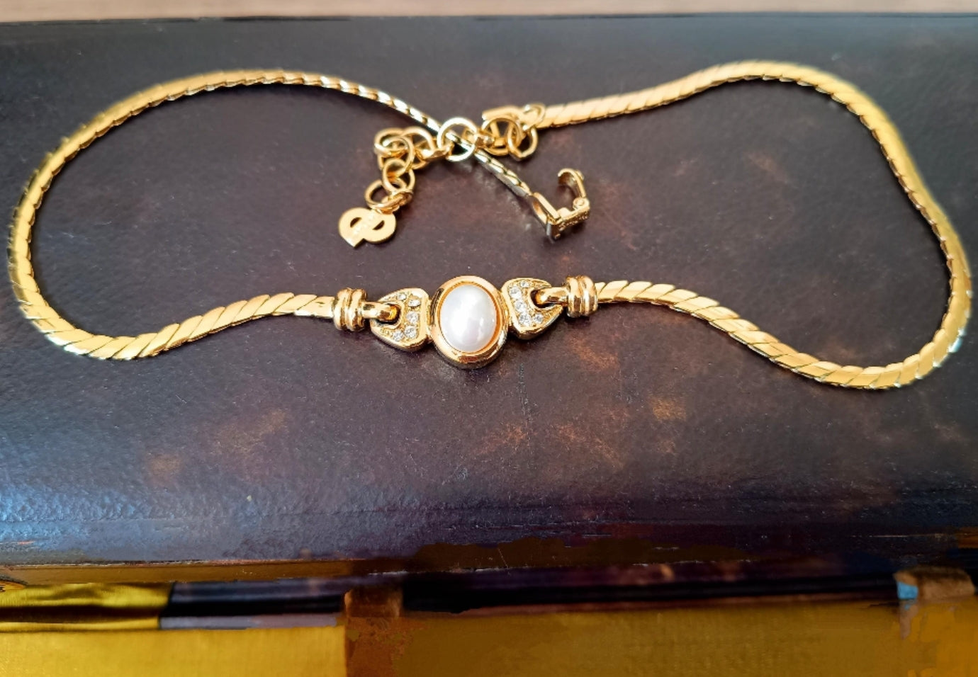 1980s Christian Dior - Authentic Vintage Signed Cream Enamel Necklace