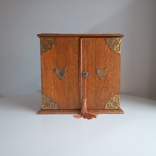 English Quarter-sawn Oak Smoking Cabinet with a Hidden Department 
