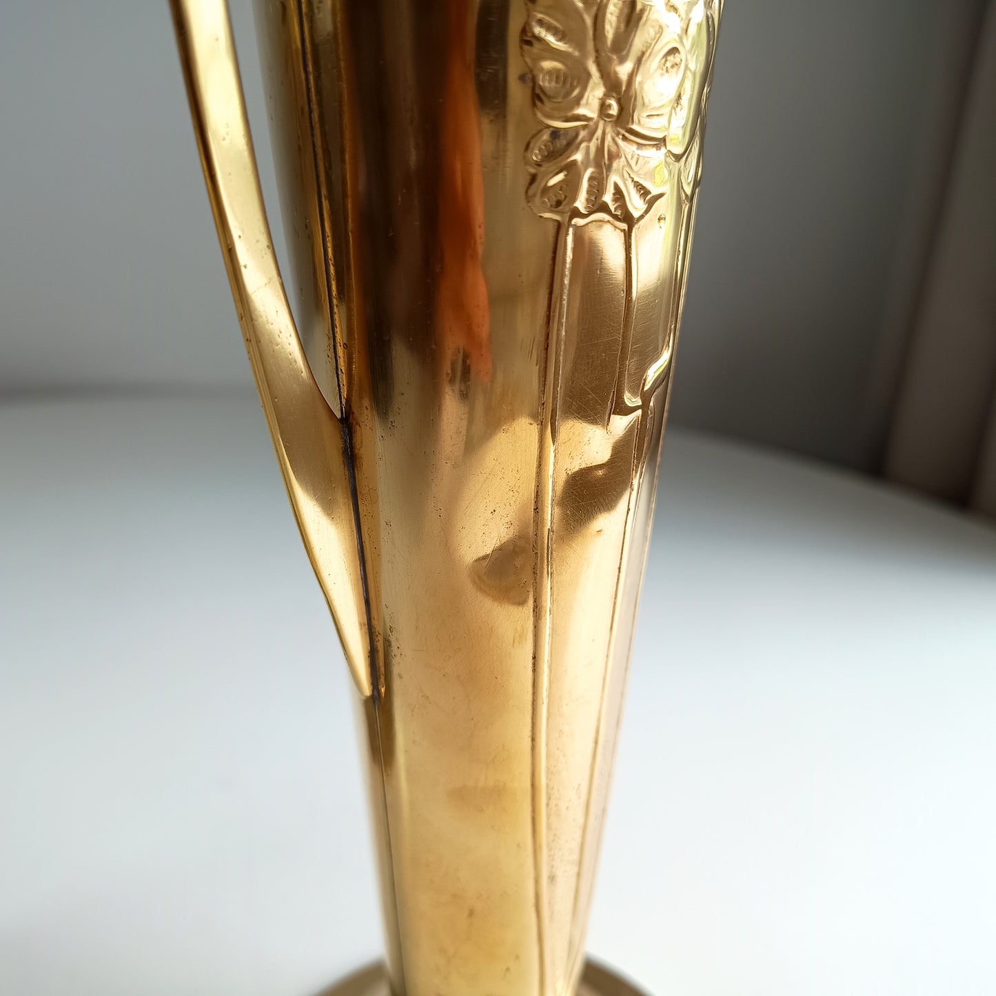 Pair of Antique English Jugendstil Brass Vases – Beldray Design c.1906