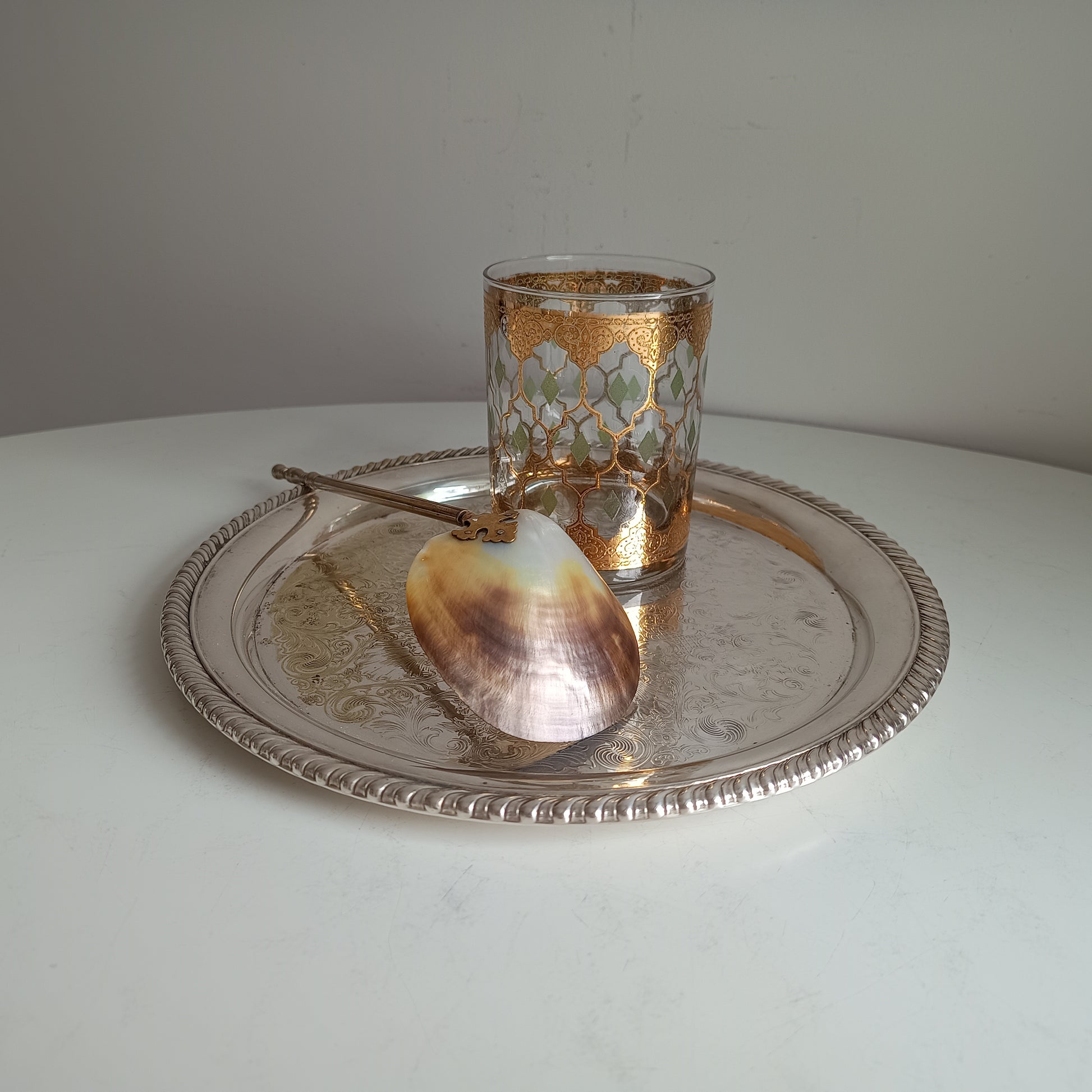 Hollywood Regency Style Mother of pearl spoon 