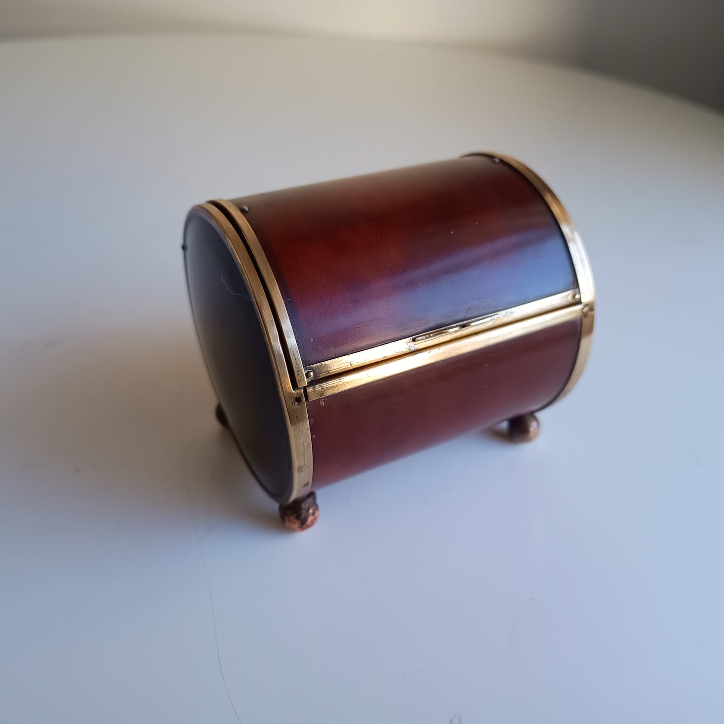 Novelty German Art Deco Faux Tortoiseshell Celluloid Early Plastic Tambour Cigarette Case