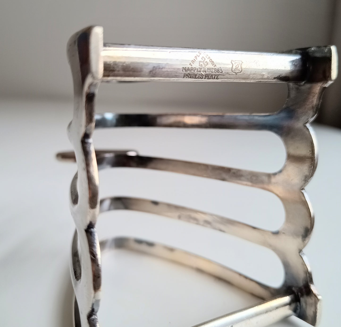 Vintage English Gothic Revival Mappin & Webb Toast Rack for Historic Art Deco Tea Rooms Branksome Dene