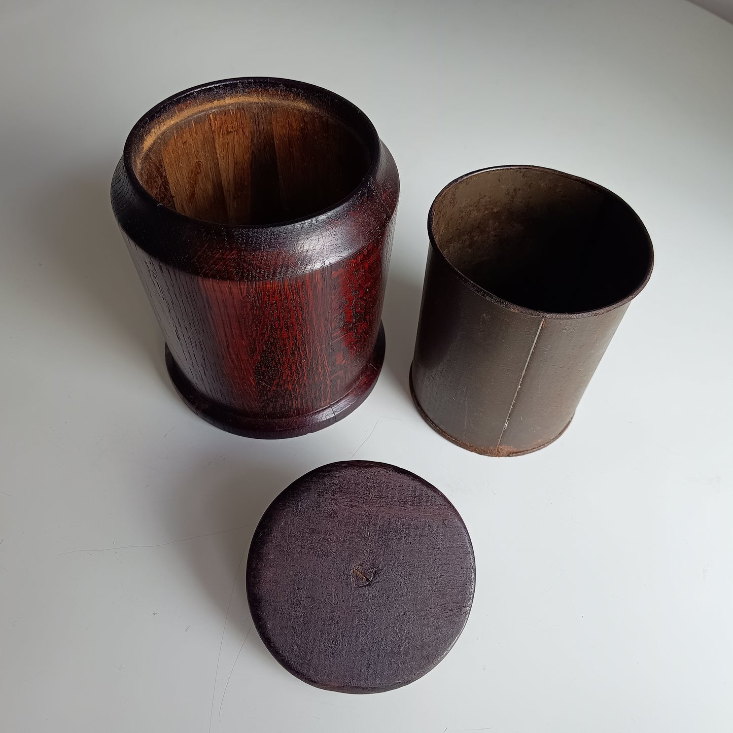 Vintage English Oak Tobacco Jar: Treenware,