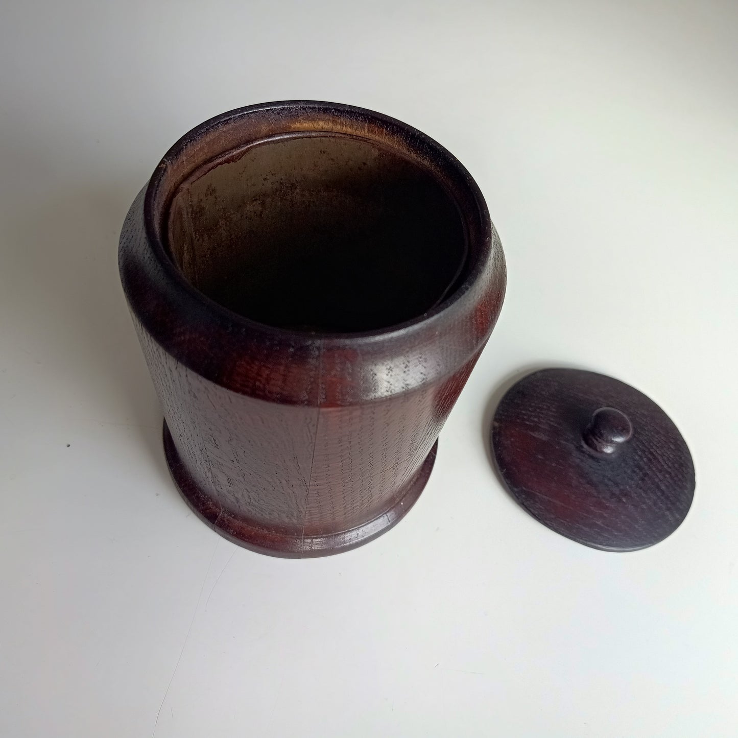 Vintage English Oak Tobacco Jar: Treenware,