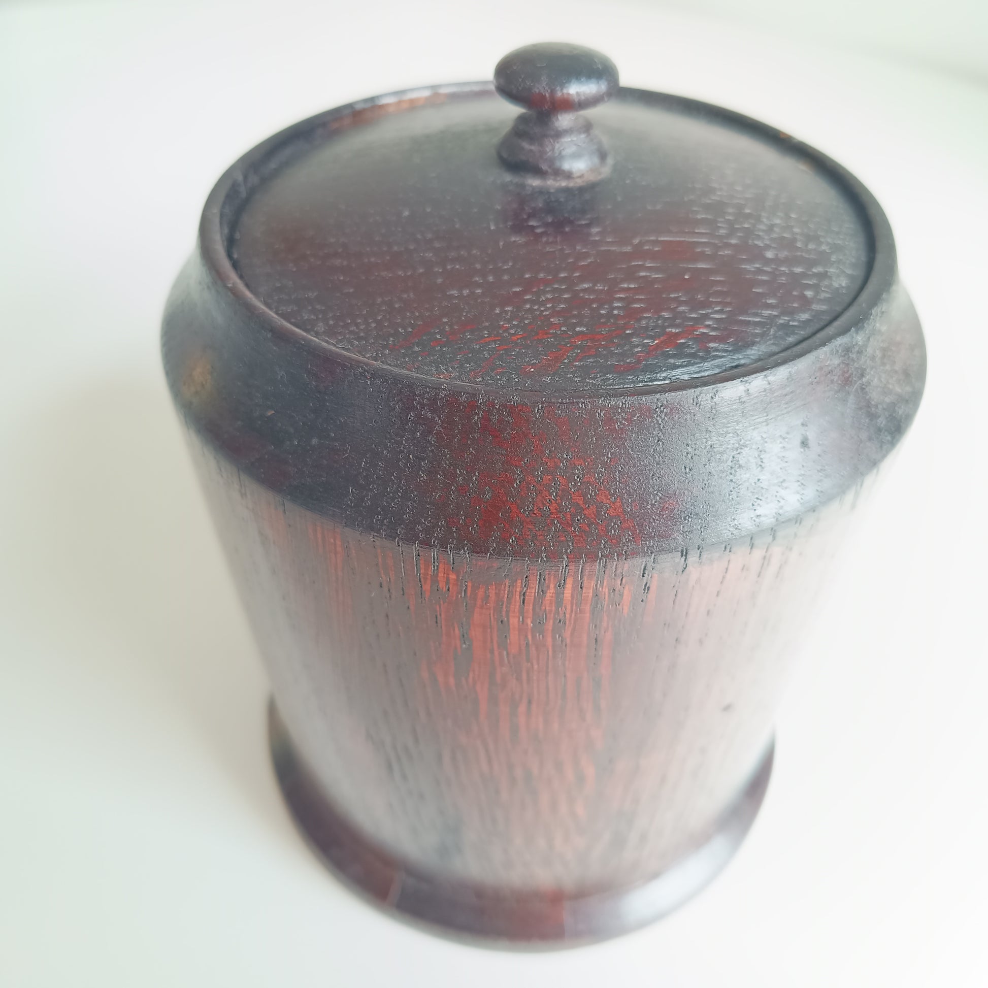 Vintage English Oak Tobacco Jar: Treenware,