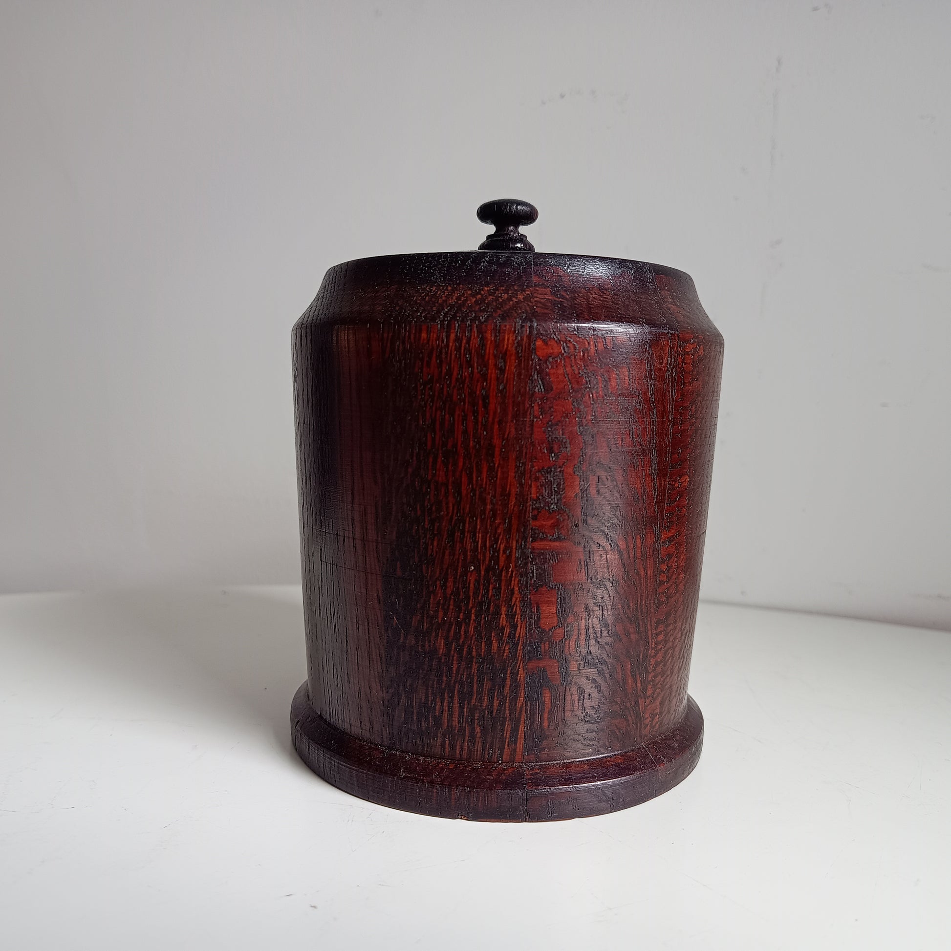 Vintage English Oak Tobacco Jar: Treenware,