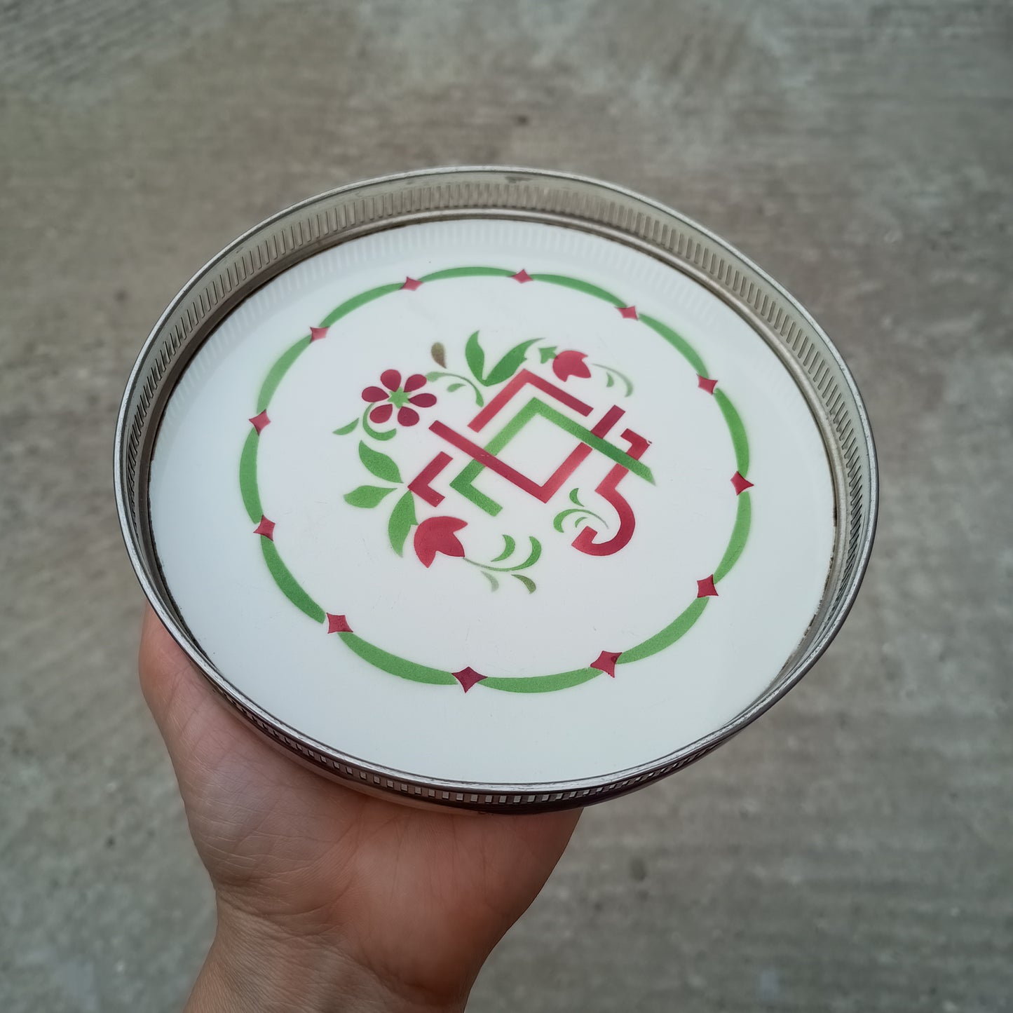 Authentic Jugendstil Tray: WMF Mount, Art Nouveau Ceramic Centre