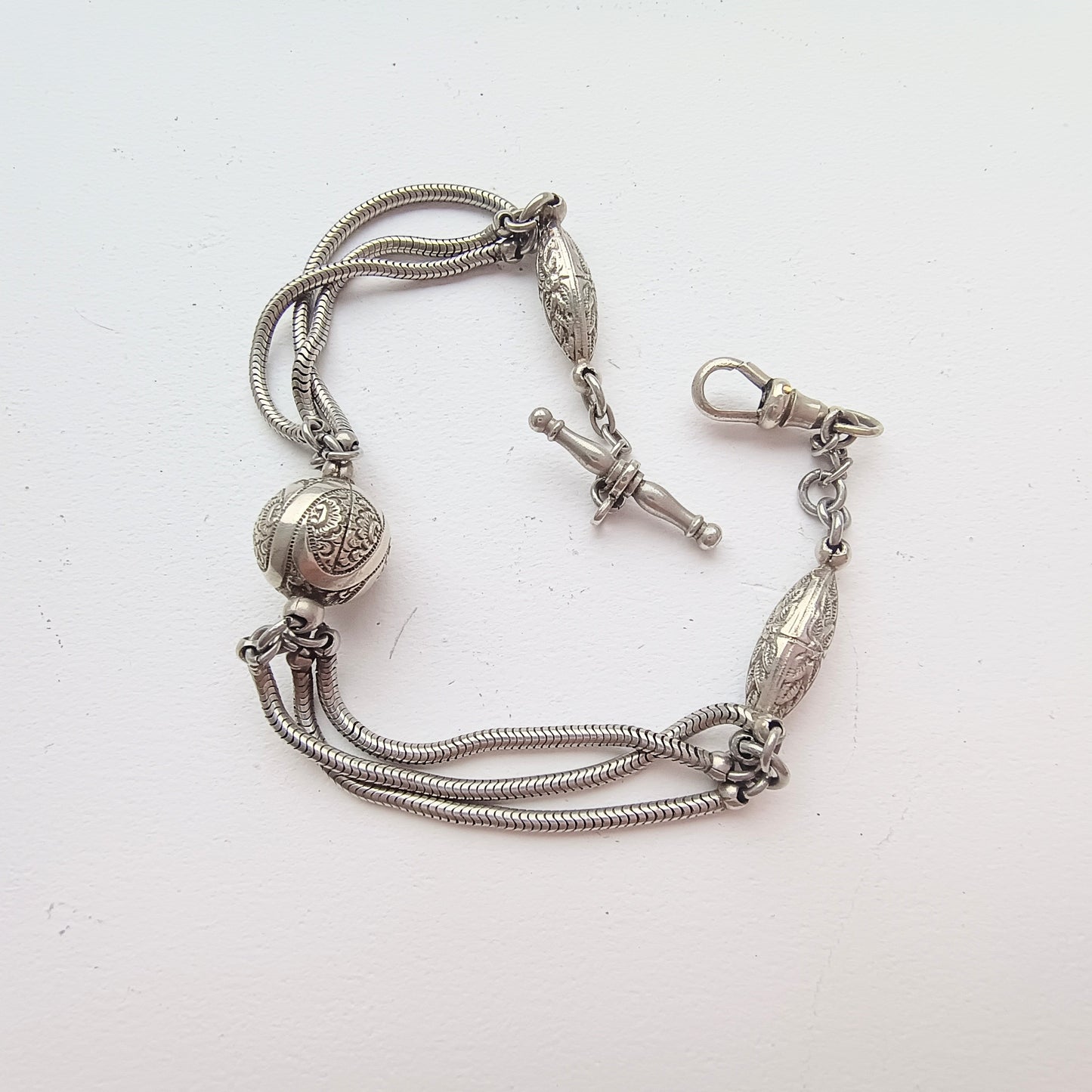 Victorian pocket watch Albertina chain with dog clasp