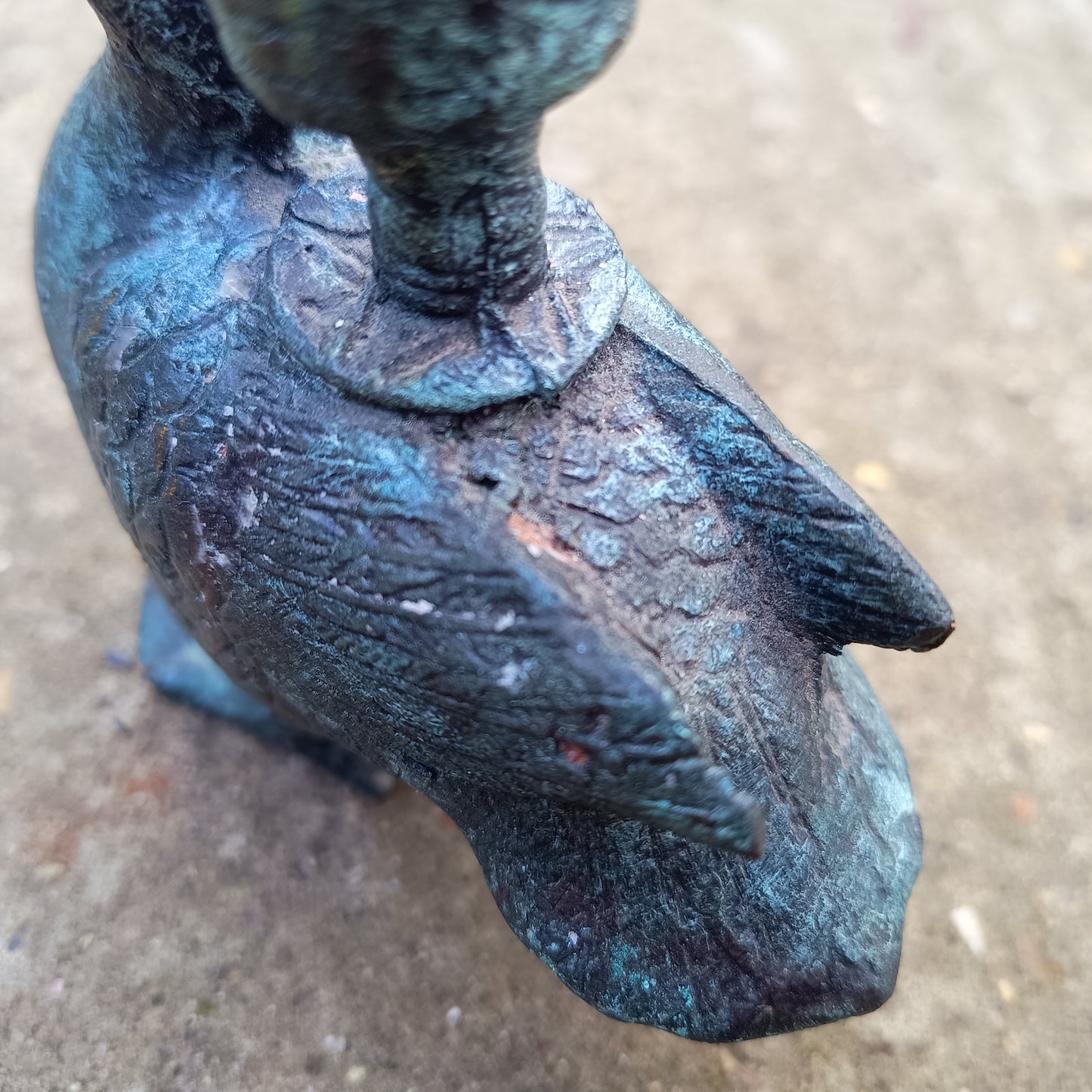 Antique Verdigris Bronze or Brass Zoomorphic Candle Holder