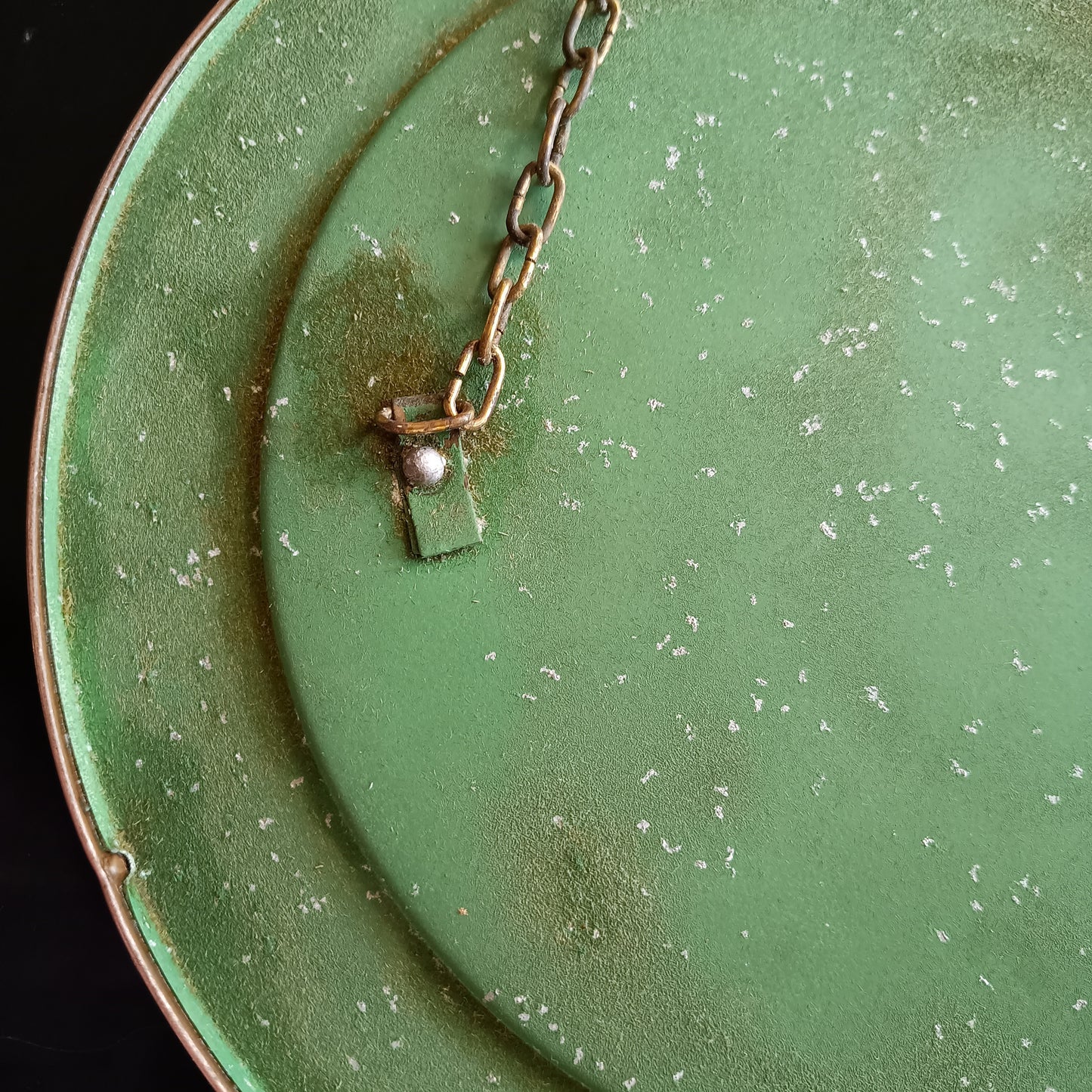 Vintage English Hammered Copper Frame with Lightly Convex Mirror, Nautical Style, 1950s