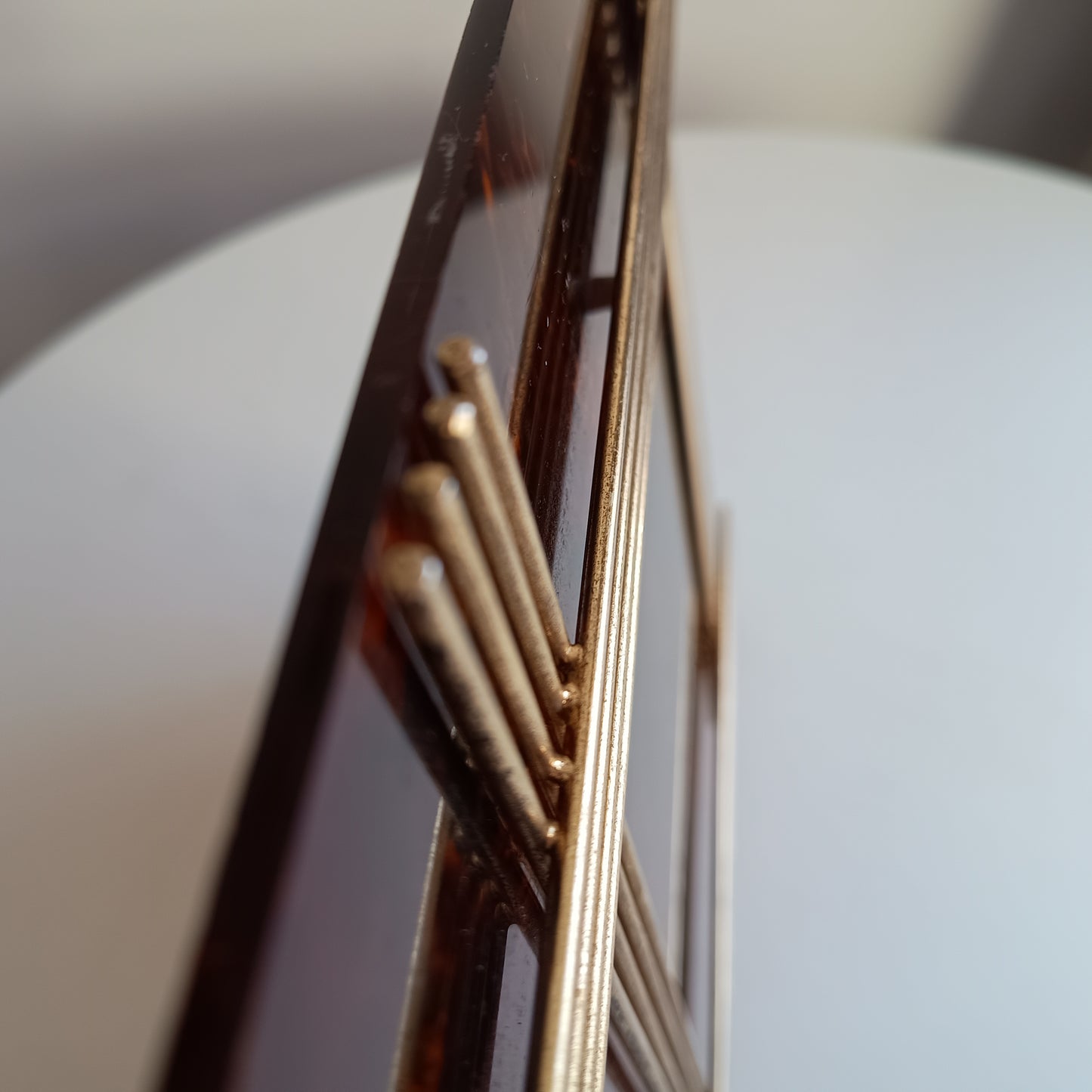 Large Vintage Midcentury Modern Tortoiseshell Lucite Tabletop Frame in the style of Christian Dior Home