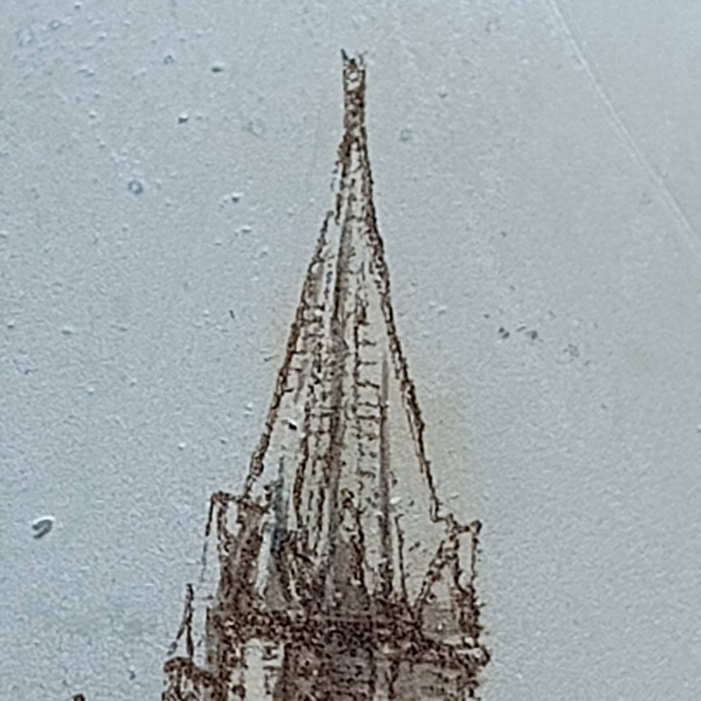 Victorian White Opaline Glass Souvenir Vase – Lincoln Cathedral Sepia Transfer, c.1890