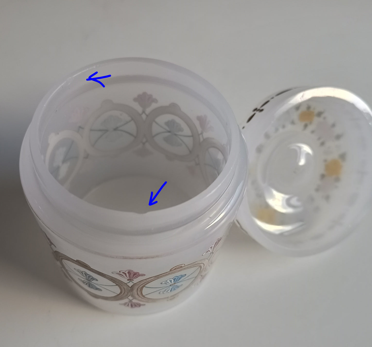 Antique Opaline Glass Cookies Jar: Hand Enamelled, Late Biedermeier, Romantic Revival, 1860s