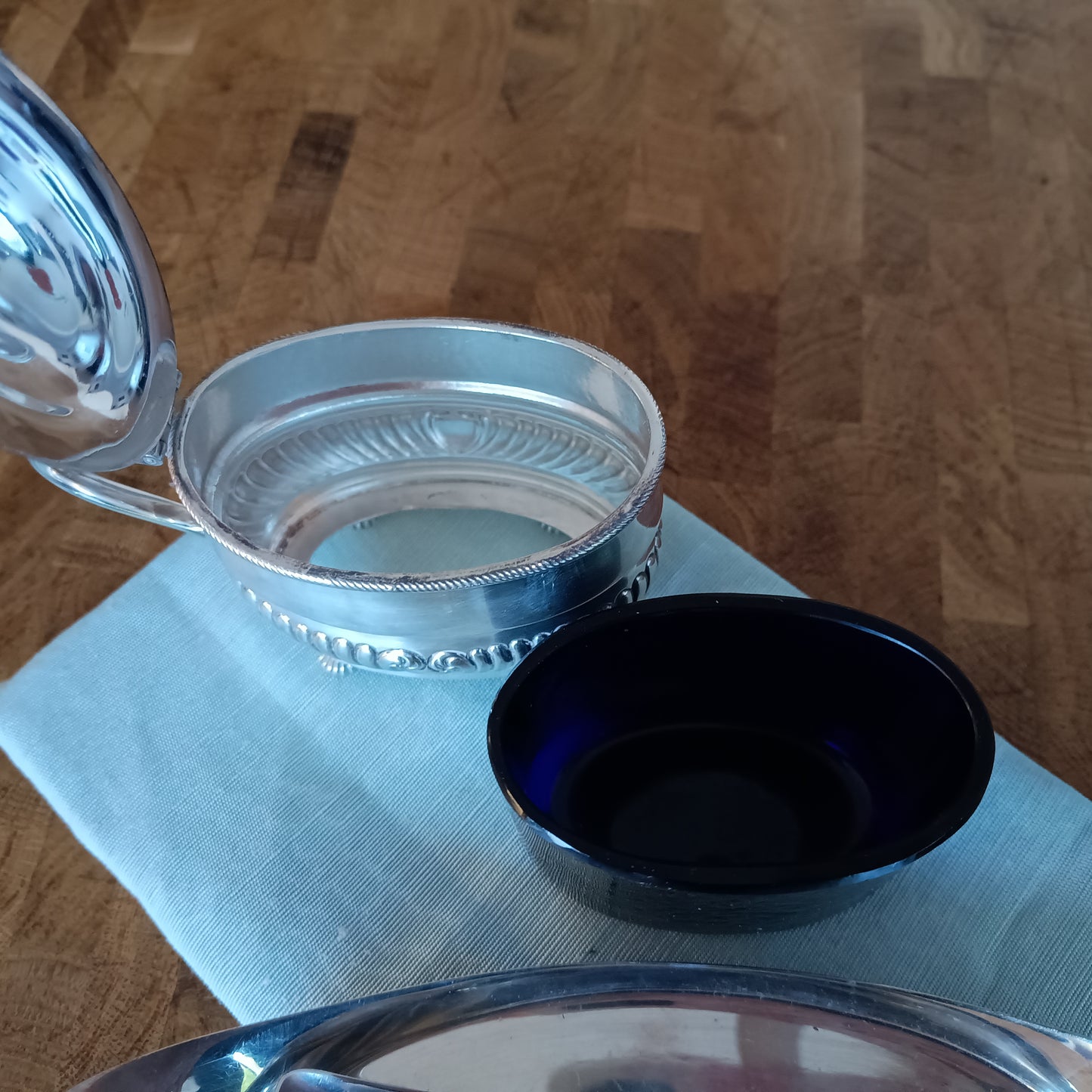 Antique English W Hutton Jam / Marmalade Server & Hukin Heath Bread Plate: Georgian style, 1880s