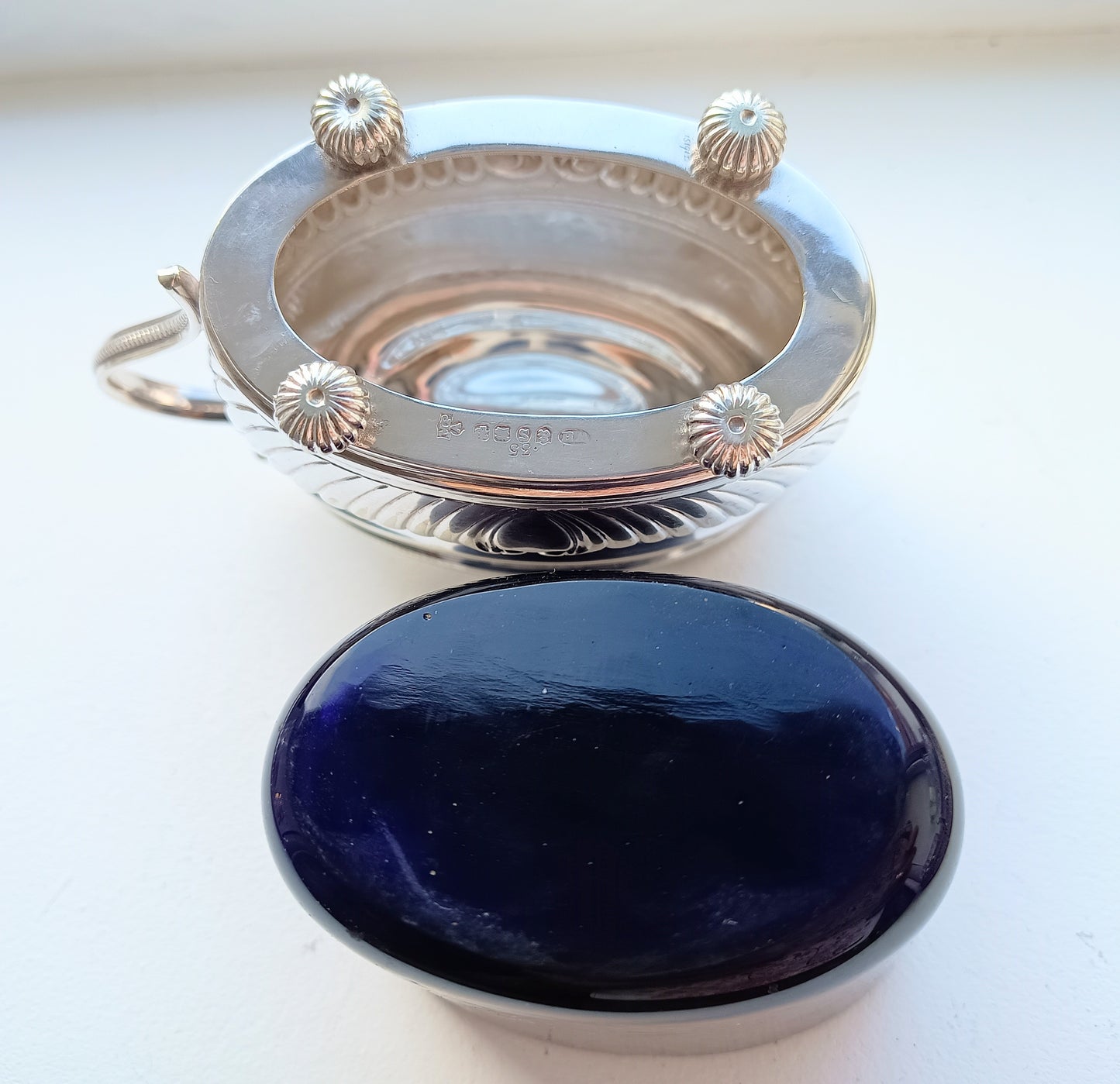 Antique English W Hutton Jam / Marmalade Server & Hukin Heath Bread Plate: Georgian style, 1880s