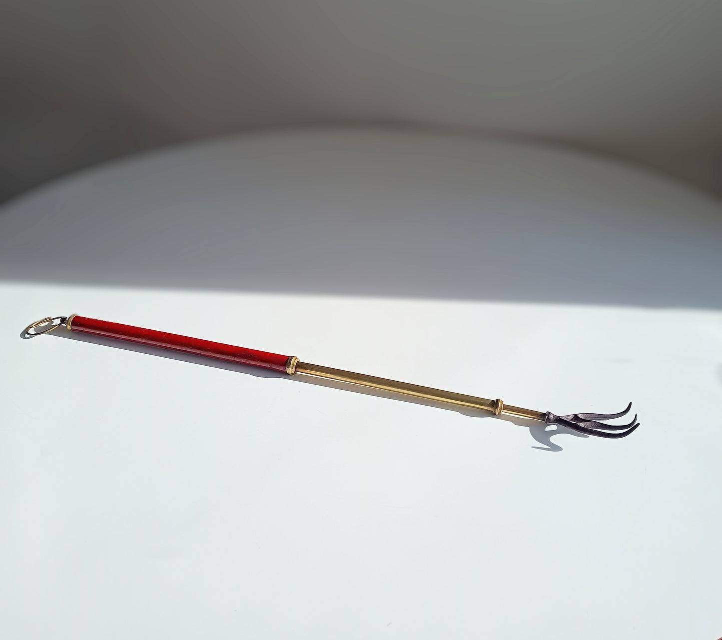 Antique English Georgian Retractable Telescopic Enamelled Toasting Fork, Gothic style, 1800