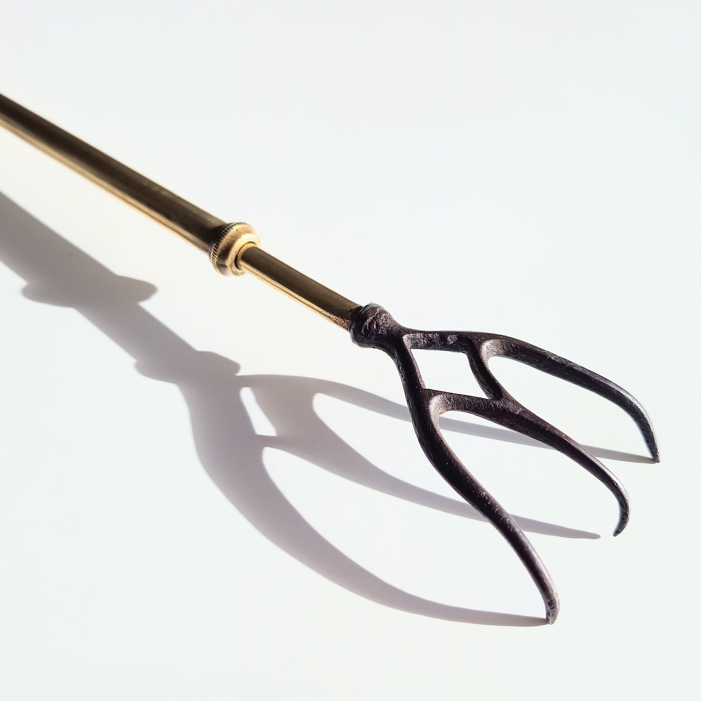 Antique English Georgian Retractable Telescopic Enamelled Toasting Fork, Gothic style, 1800