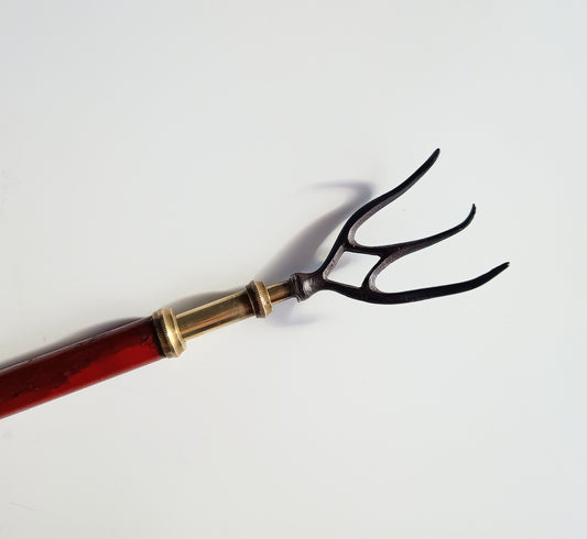 Antique English Georgian Retractable Telescopic Enamelled Toasting Fork, Gothic style, 1800