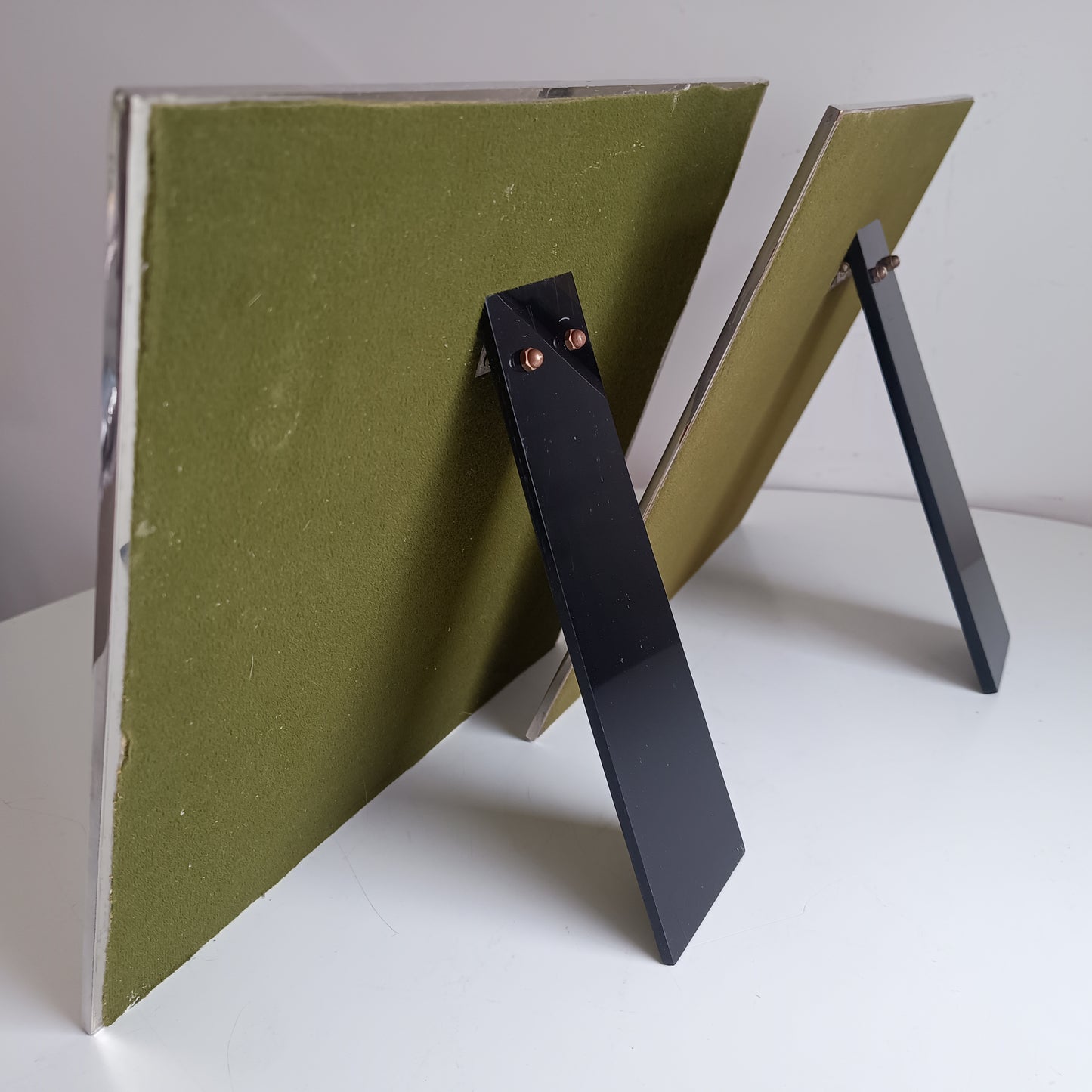 Pair Of Luxury Vintage Belgochrom Geometric Front Loading Frames, Belgian Modernism