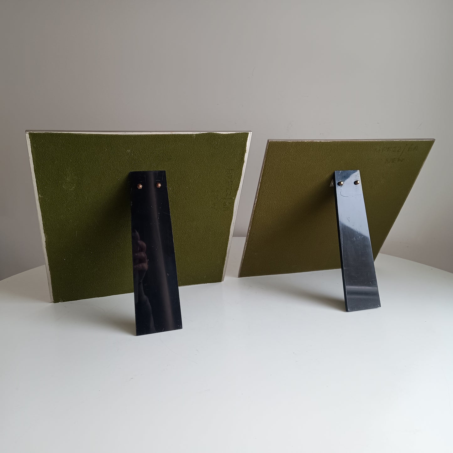 Pair Of Luxury Vintage Belgochrom Geometric Front Loading Frames, Belgian Modernism