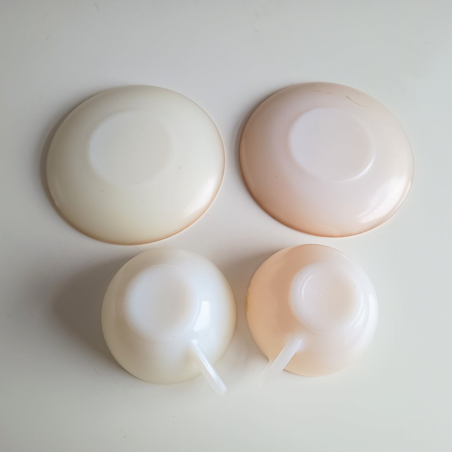 Vintage Espresso Macchiato Cup & Saucers, 5 Pastel Colours, French Arcopal Opaline Glass