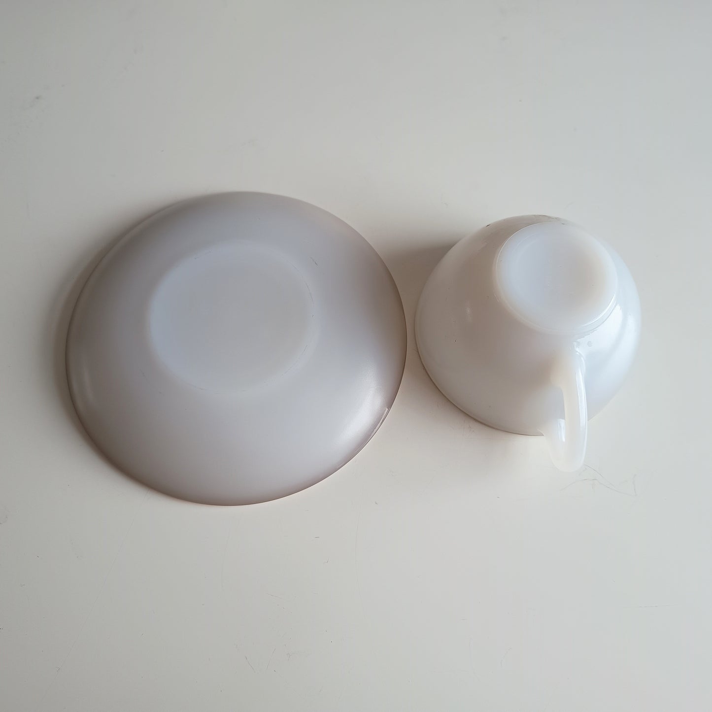 Vintage Espresso Macchiato Cup & Saucers, 5 Pastel Colours, French Arcopal Opaline Glass