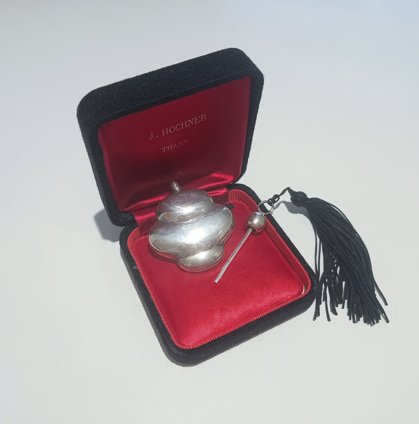 Vintage Art Deco Style Chatelaine Perfume Bottle in Solid Sterling Silver