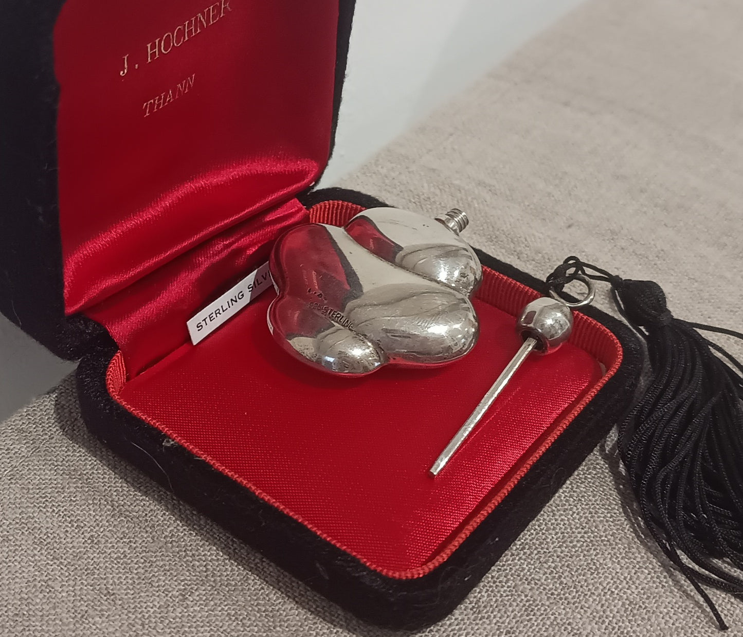 Vintage Art Deco Style Chatelaine Perfume Bottle in Solid Sterling Silver