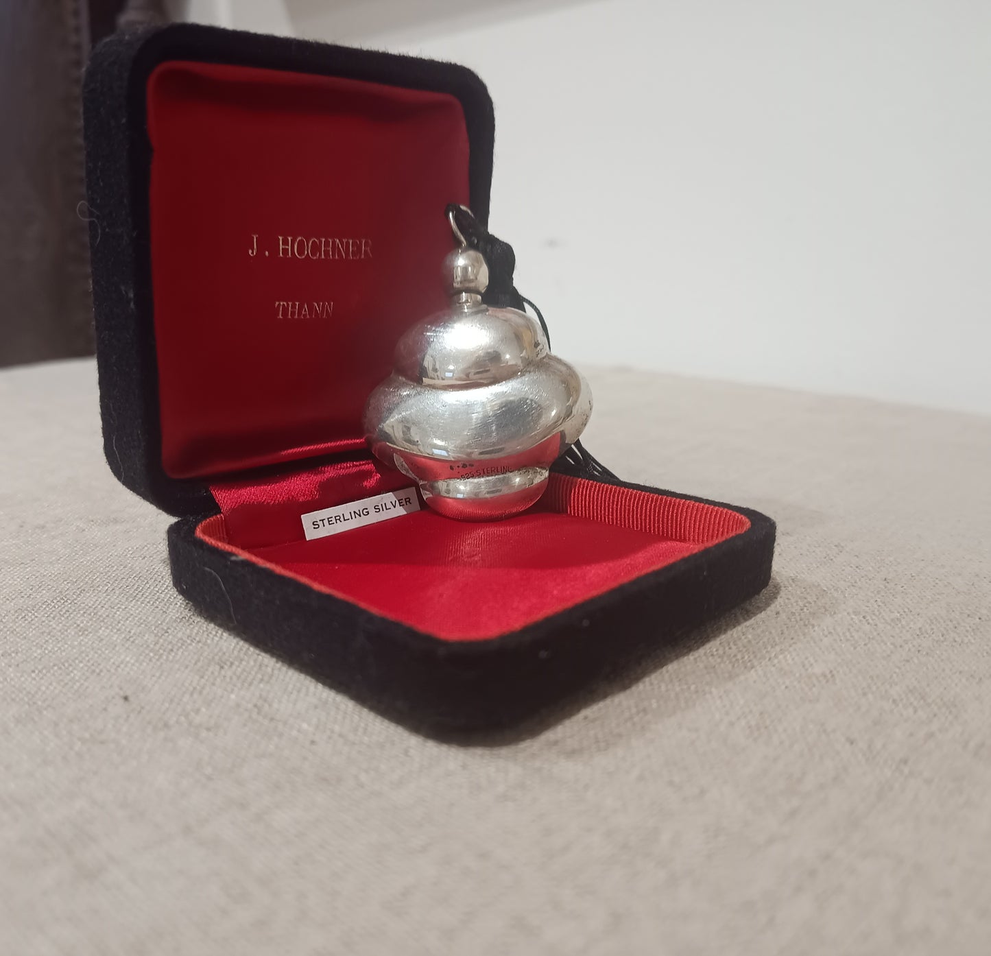 Vintage Art Deco Style Chatelaine Perfume Bottle in Solid Sterling Silver