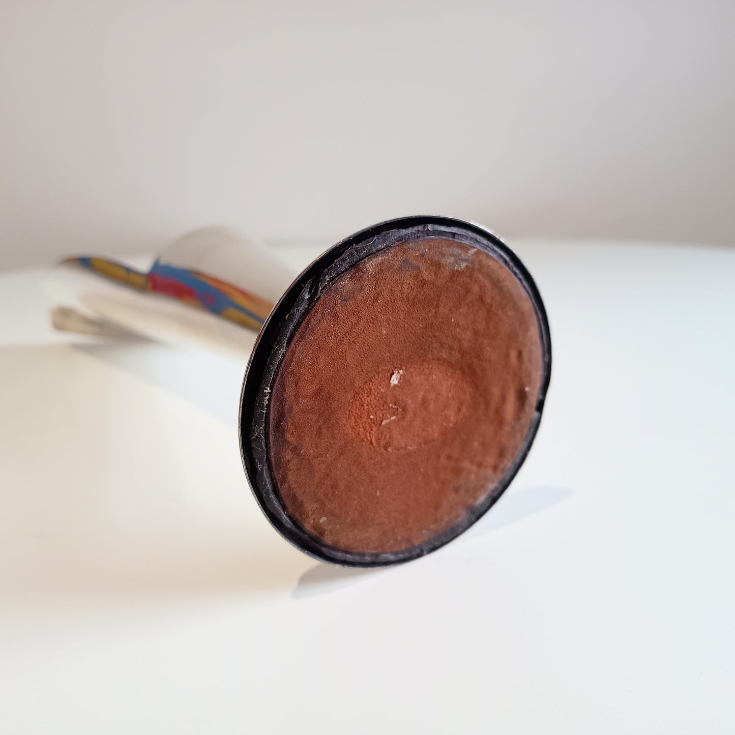 Vintage Tall Arts & Crafts Asymmetrical Silver Plate Calla Lily Vase, Hand Hammered Edge