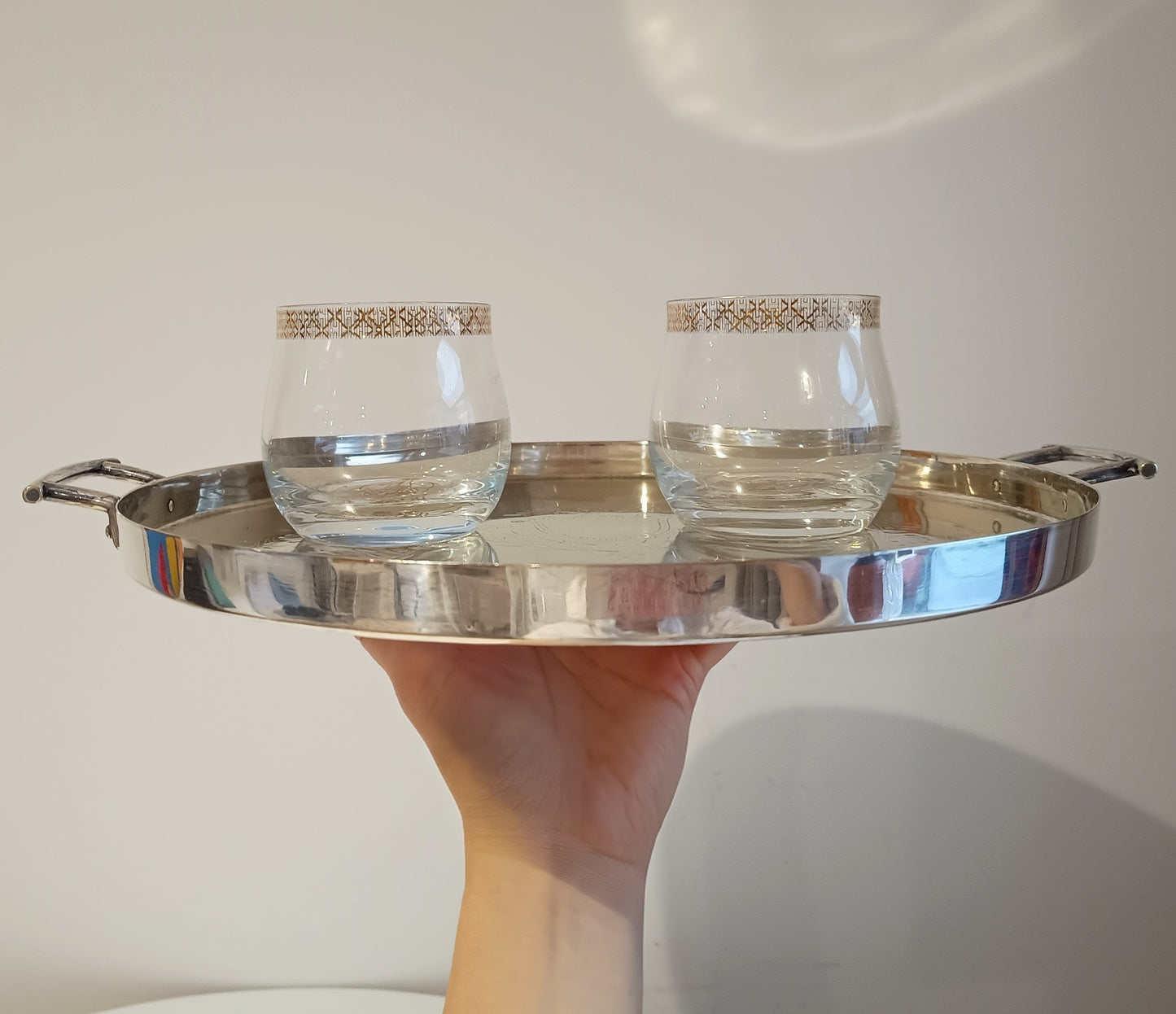 Vintage Handled Cocktails Tray: Hukin & Heath in the manner of Christopher Dresser