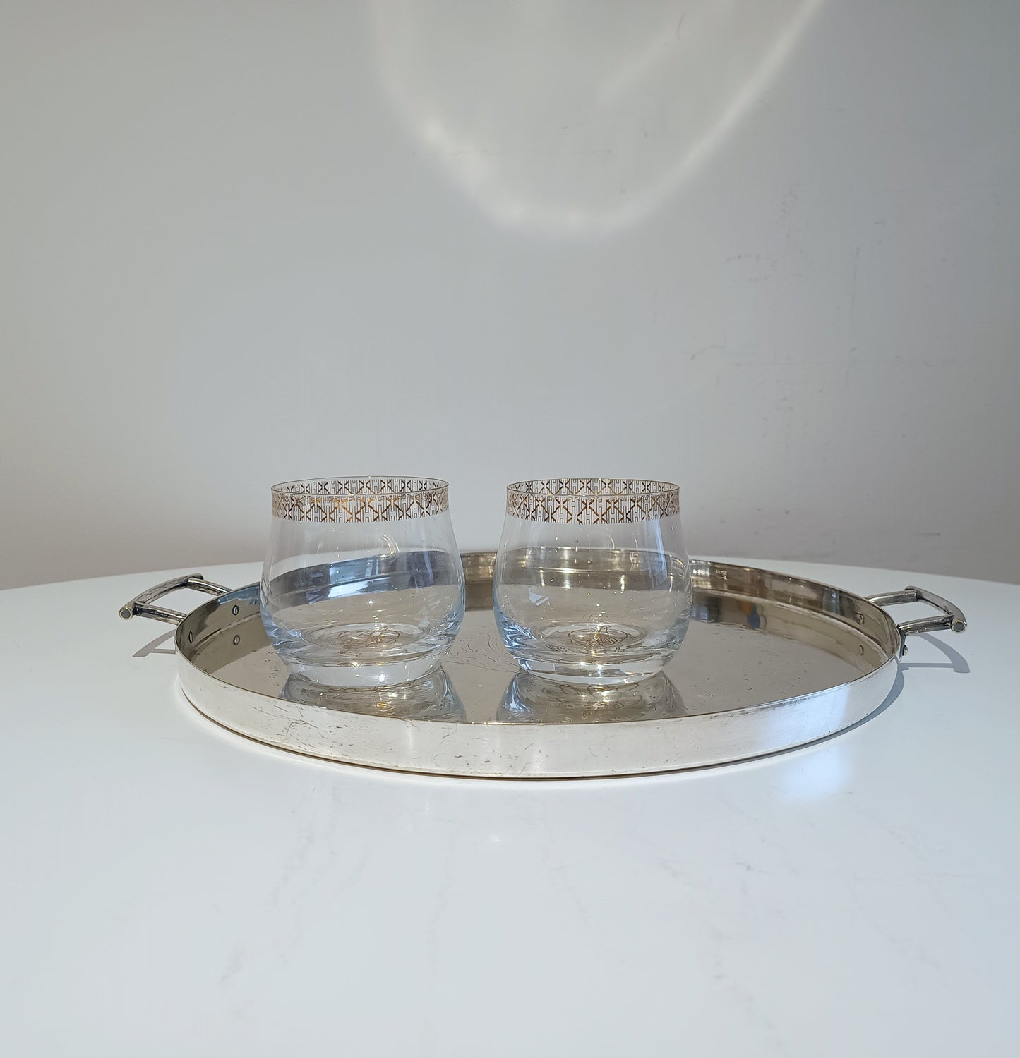 Vintage Handled Cocktails Tray: Hukin & Heath in the manner of Christopher Dresser