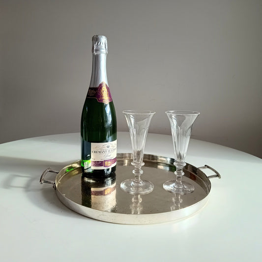 Vintage Handled Cocktails Tray: Hukin & Heath in the manner of Christopher Dresser