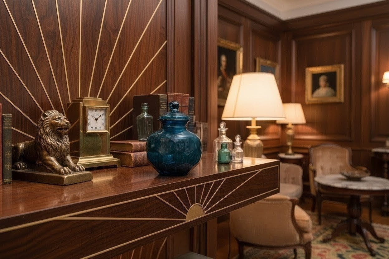 Art Nouveau Era Lidded Glass Candy Jar, Dark Blue-Green, Honeycomb Design, 1900s