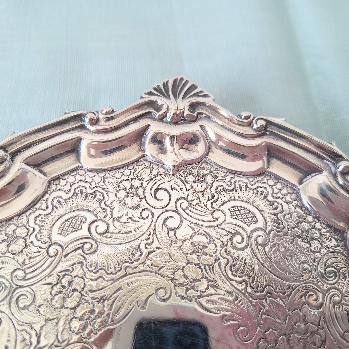 Georgian Style Silver Plate Footed Salver or Small Drinks Tray, William Hutton England 1890