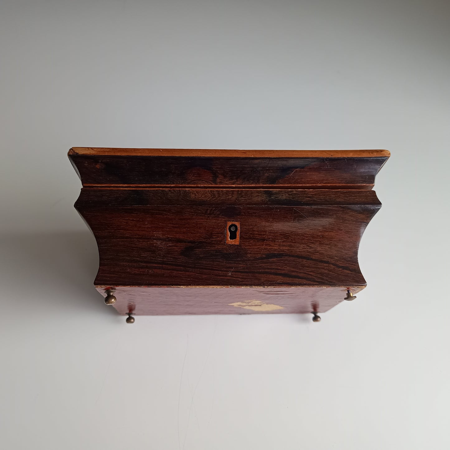 Antique French Jewellery Box or Casket, Marquetry Lid, Paris, Palais-Royal, c 1840