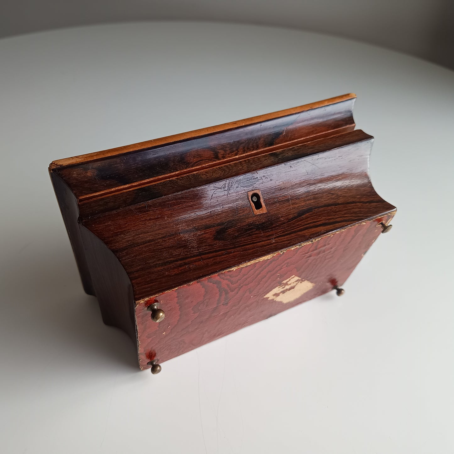 Antique French Jewellery Box or Casket, Marquetry Lid, Paris, Palais-Royal, c 1840