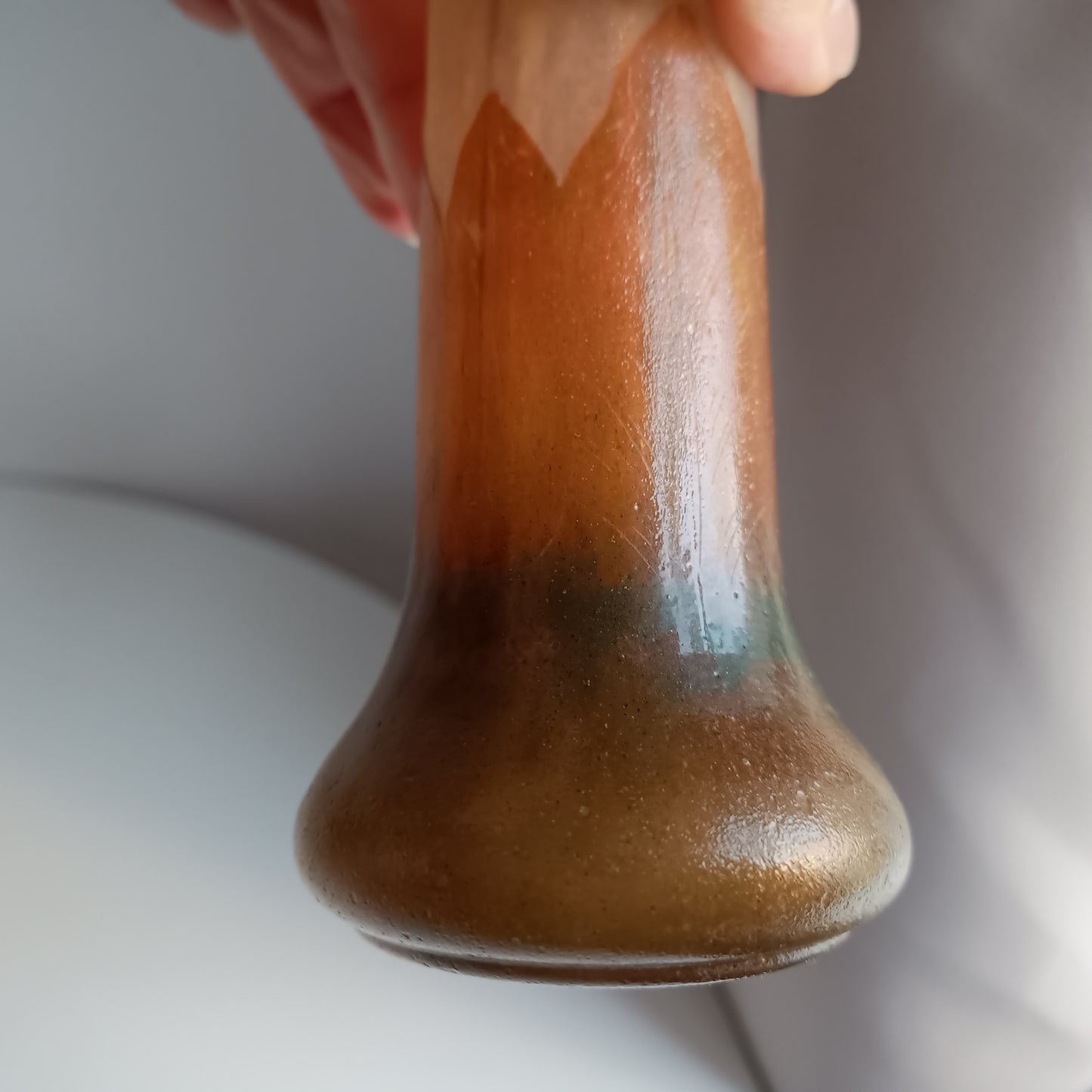 French Art Nouveau Cameo Glass Solifleur Vase, Nancy School c.1900 – Satin Etched, Earth Tones