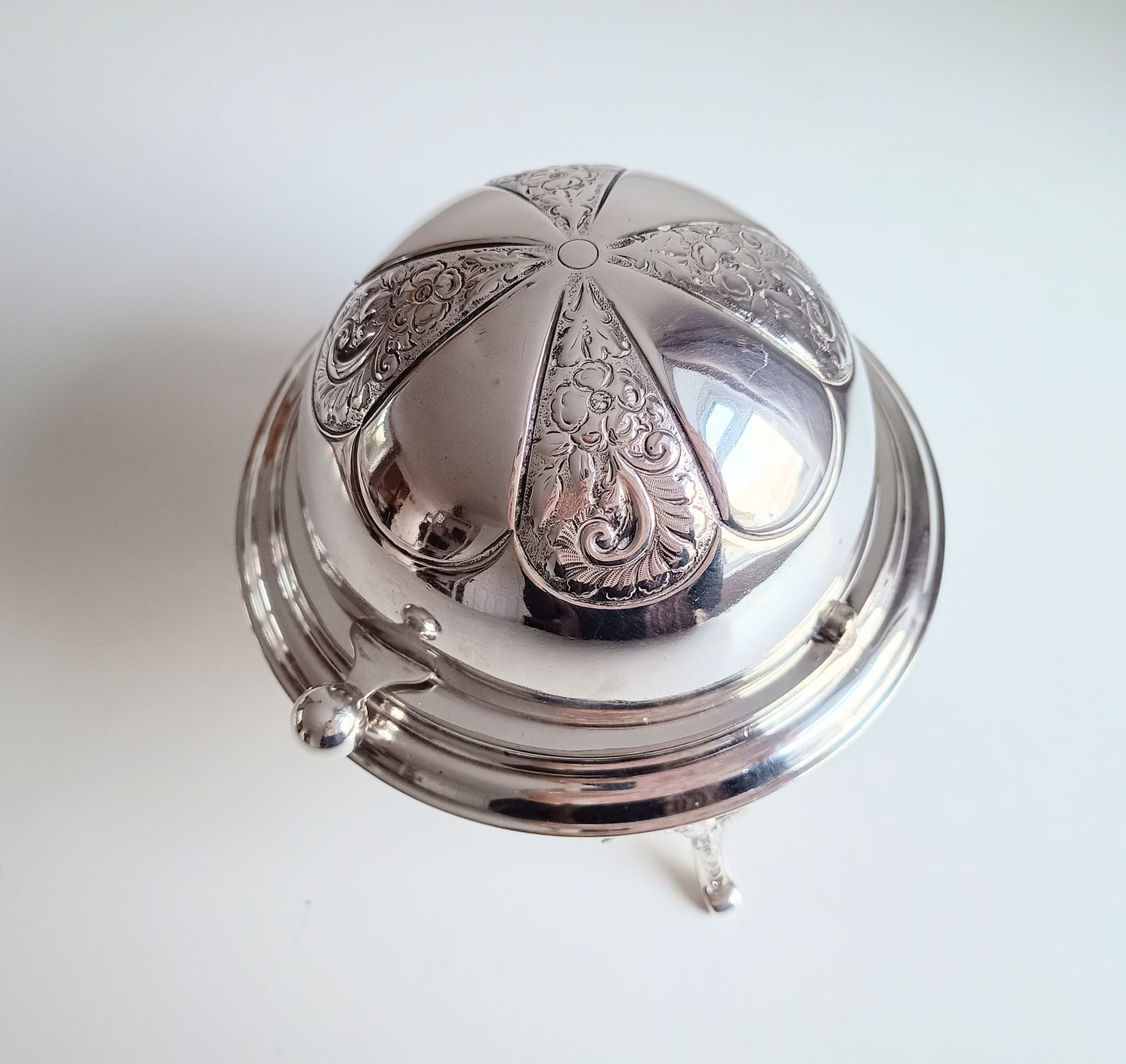 Silver Plated Rollover Domed Caviar Presentoire, Footed Butter Dish: H Hobson, Belle Epoque