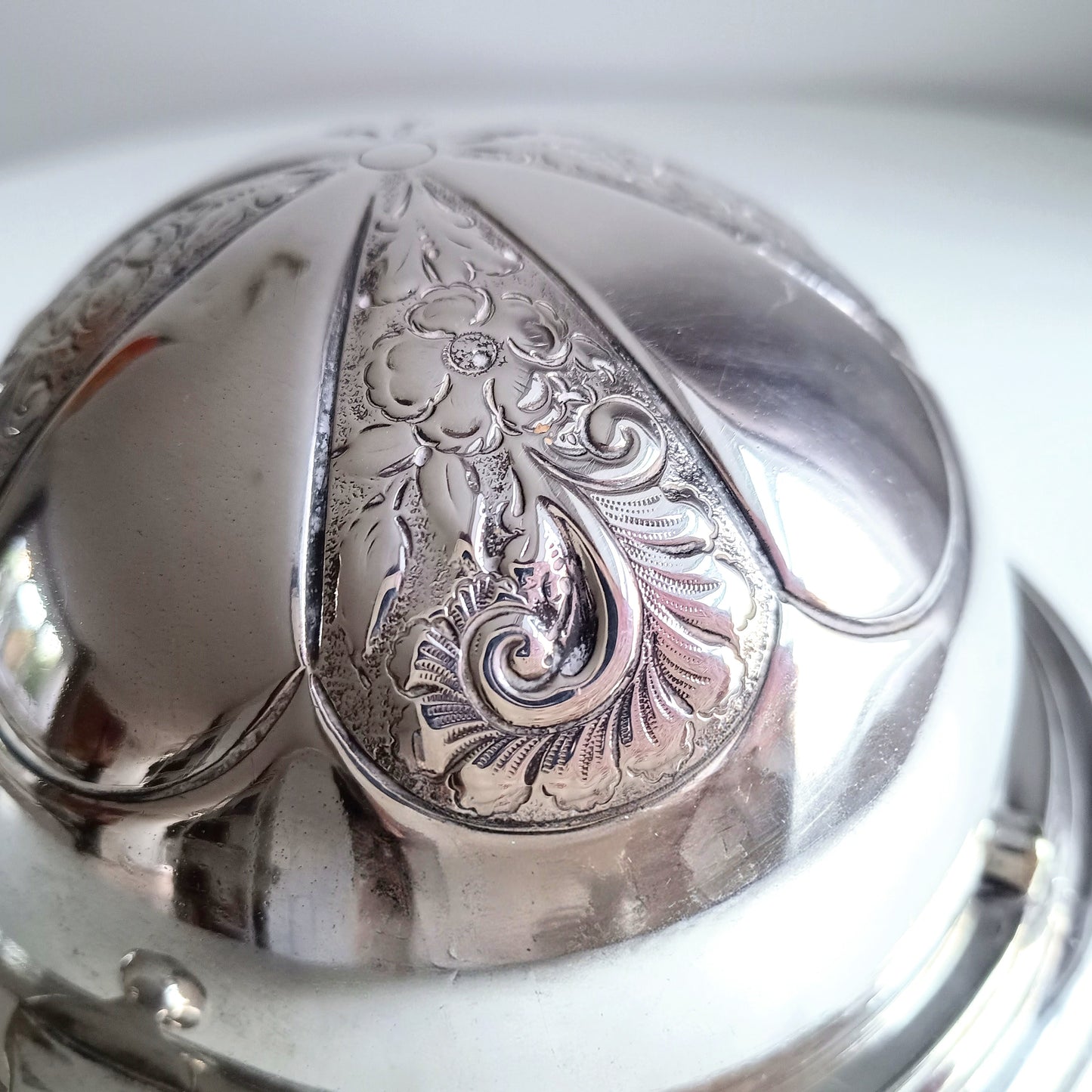 Silver Plated Rollover Domed Caviar Presentoire, Footed Butter Dish: H Hobson, Belle Epoque