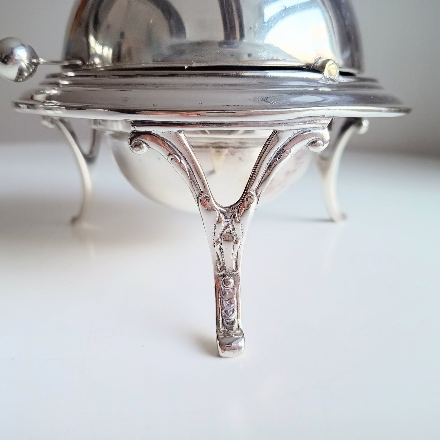 Silver Plated Rollover Domed Caviar Presentoire, Footed Butter Dish: H Hobson, Belle Epoque