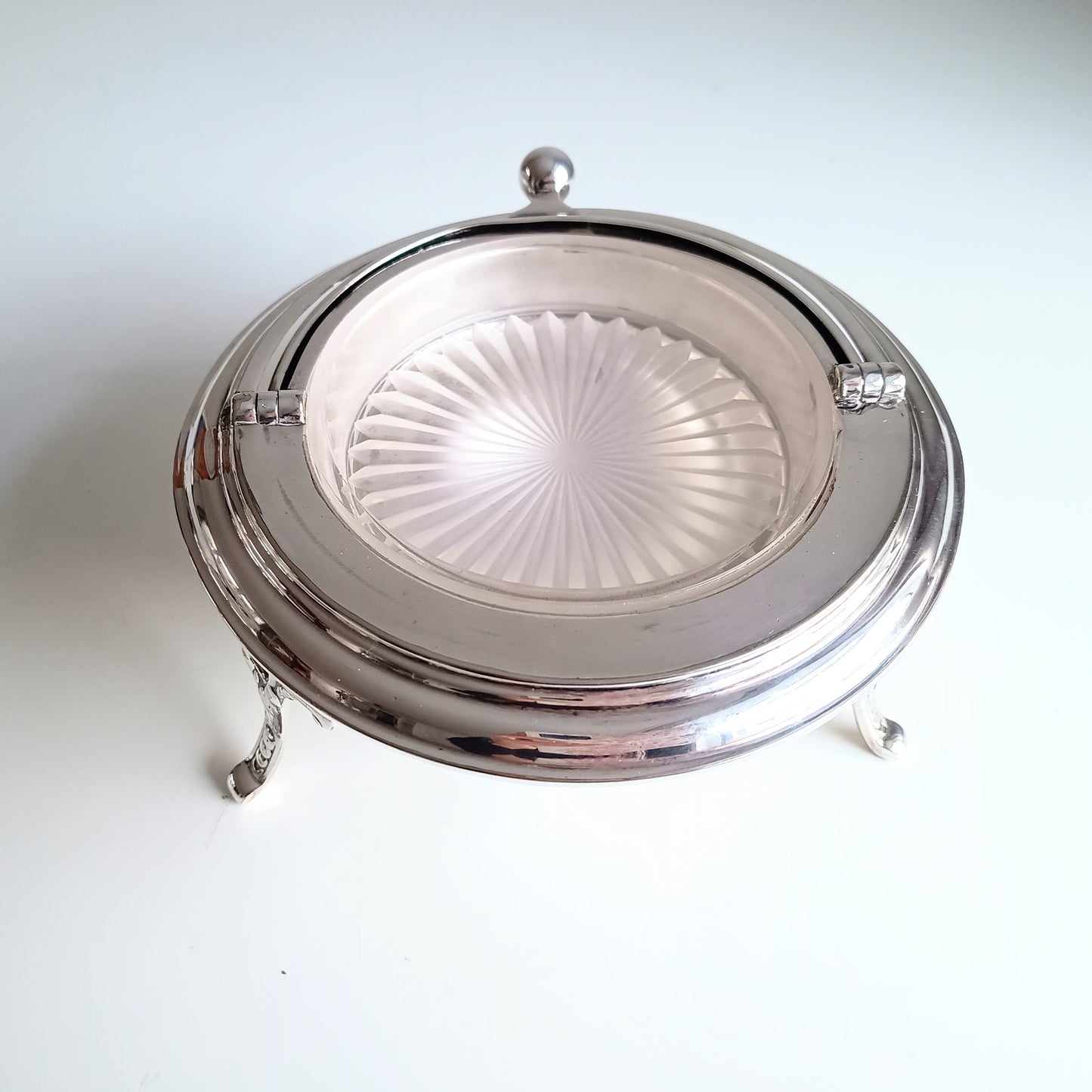 Silver Plated Rollover Domed Caviar Presentoire, Footed Butter Dish: H Hobson, Belle Epoque