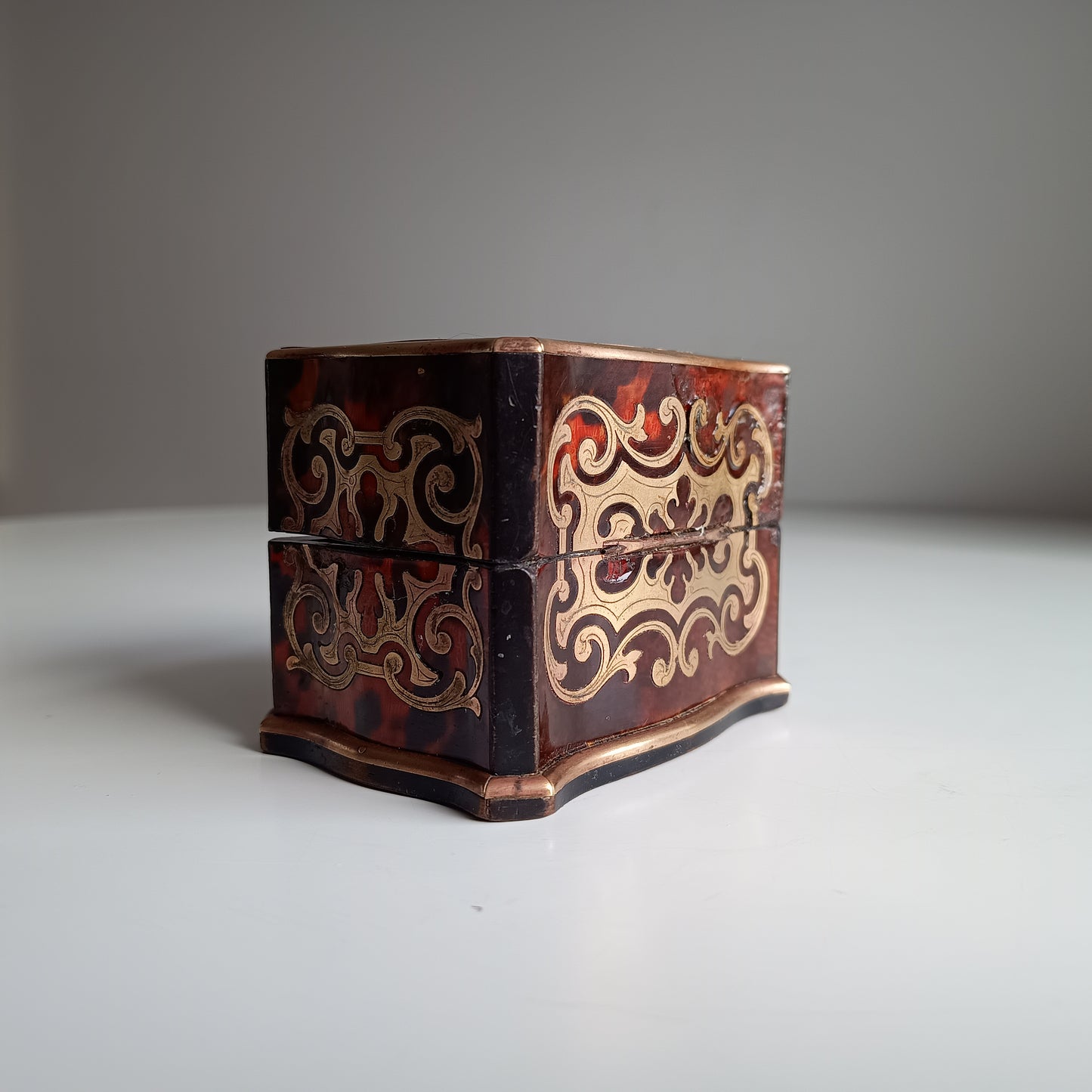 Antique French Palais Royale Perfume Bottle Casket: Boulle Style, Baccarat, France 19th cent
