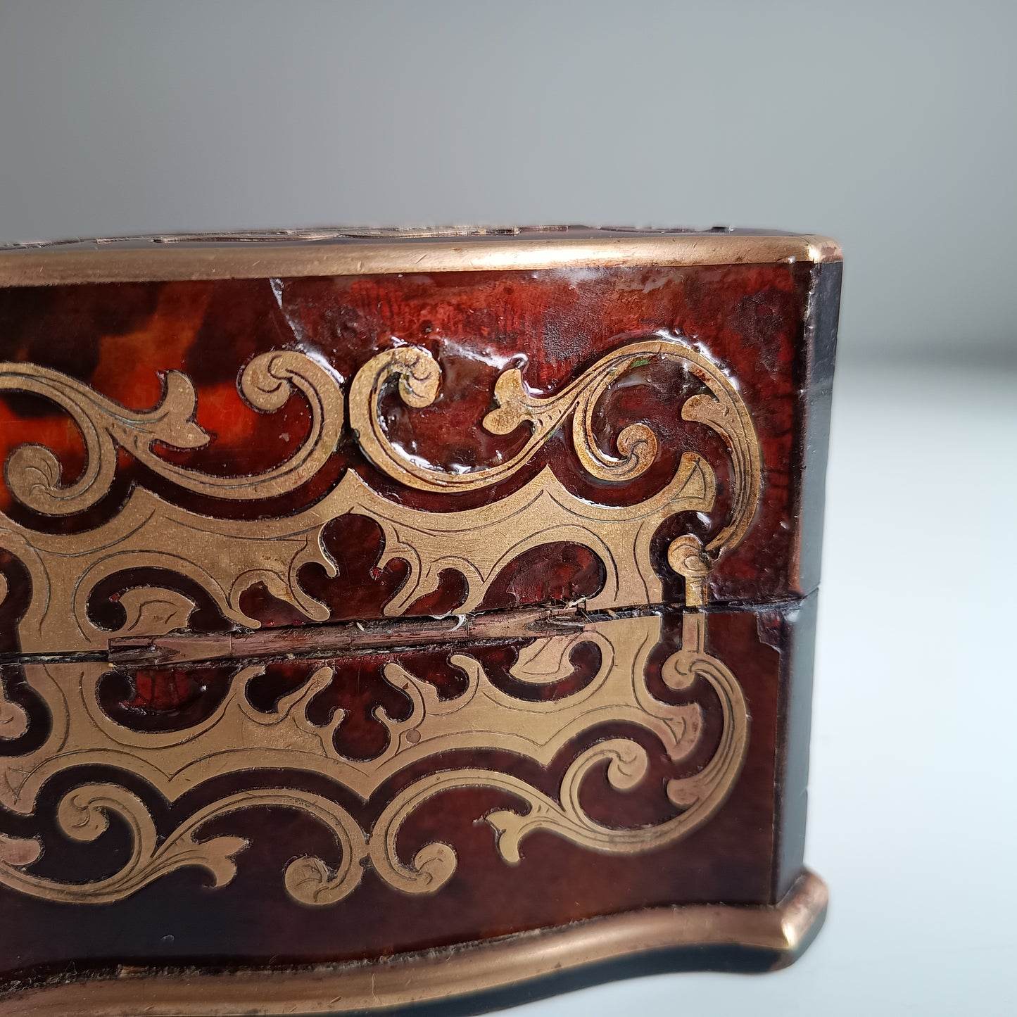 Antique French Palais Royale Perfume Bottle Casket: Boulle Style, Baccarat, France 19th cent