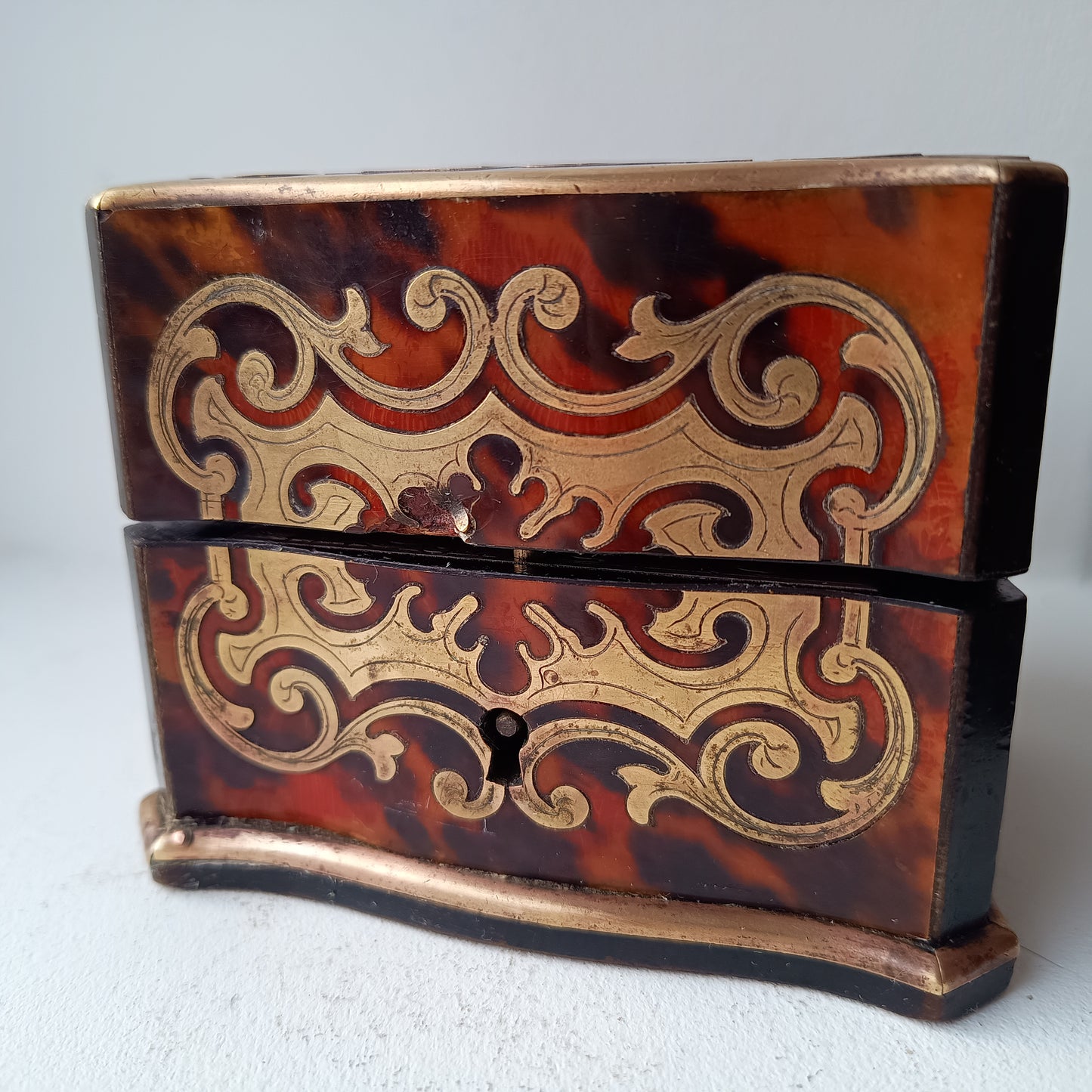 Antique French Palais Royale Perfume Bottle Casket: Boulle Style, Baccarat, France 19th cent