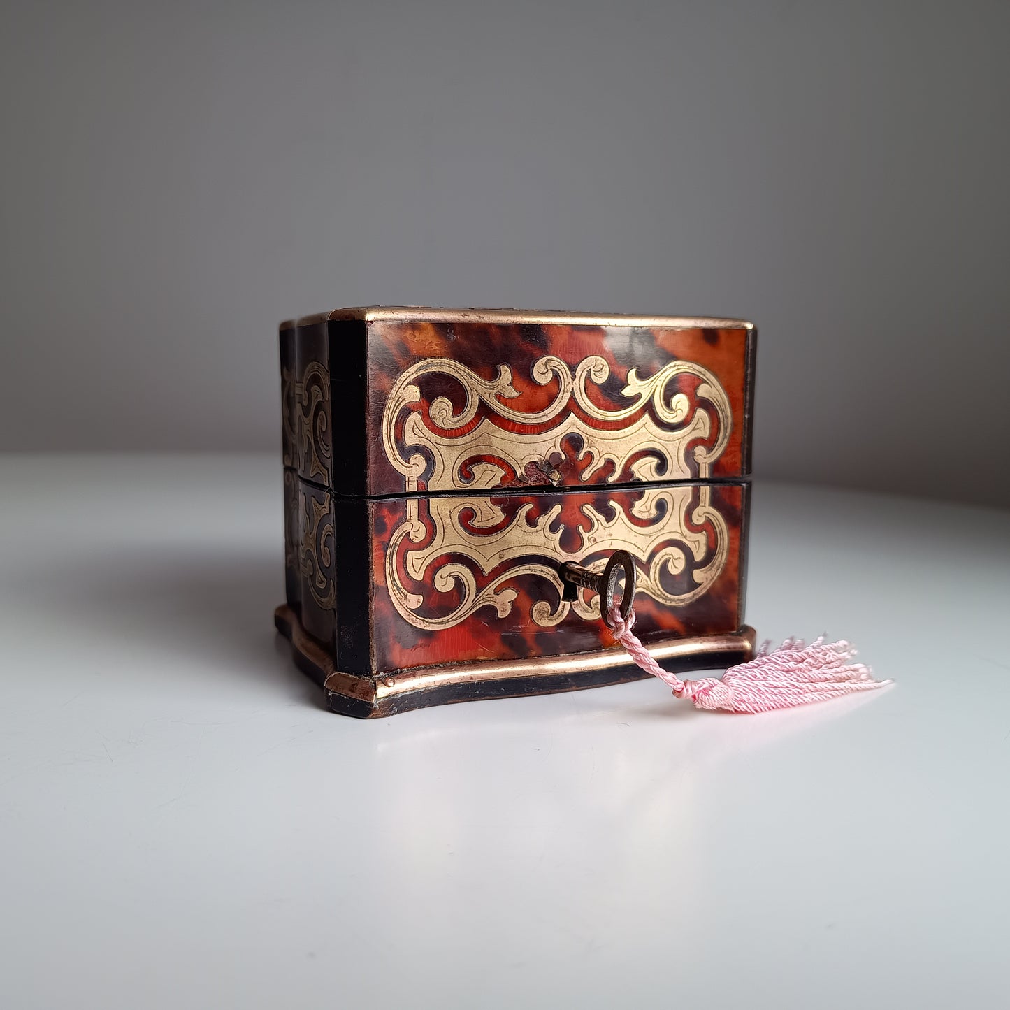 Antique French Palais Royale Perfume Bottle Casket: Boulle Style, Baccarat, France 19th cent