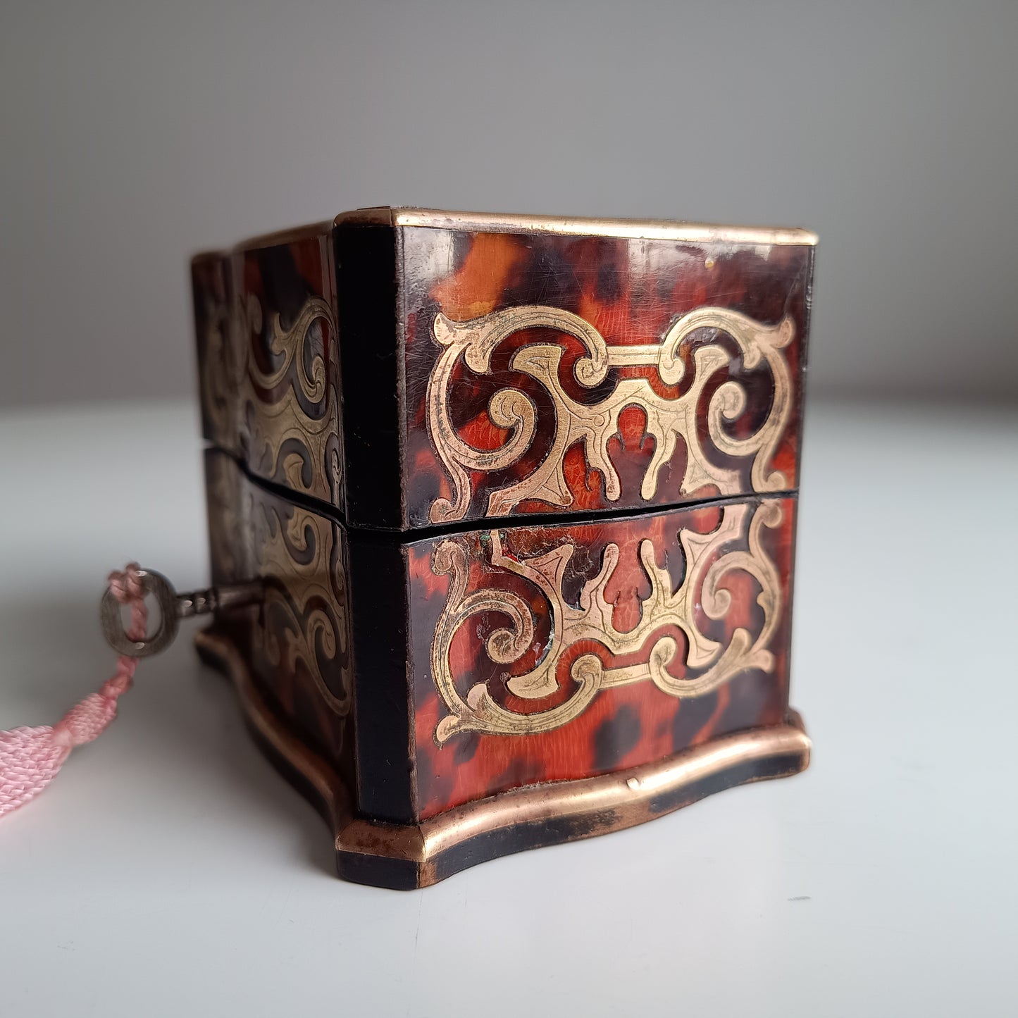 Antique French Palais Royale Perfume Bottle Casket: Boulle Style, Baccarat, France 19th cent